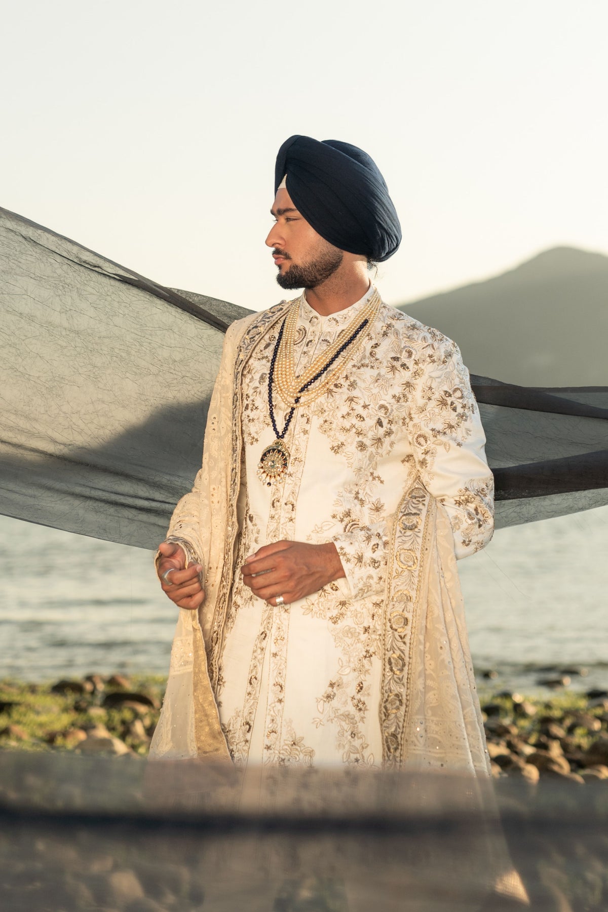 Ivory Pearl Sherwani Set