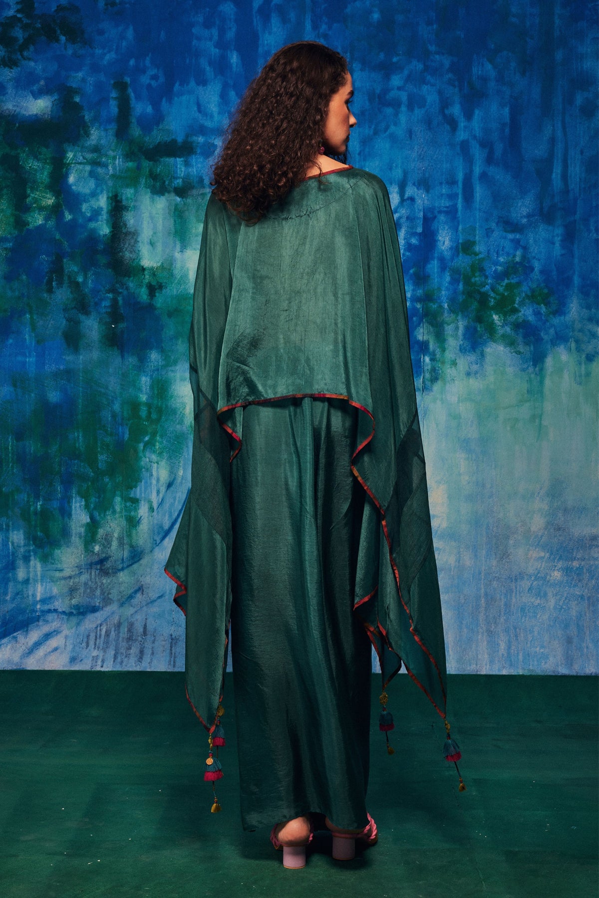 Teal Malti Cape Set