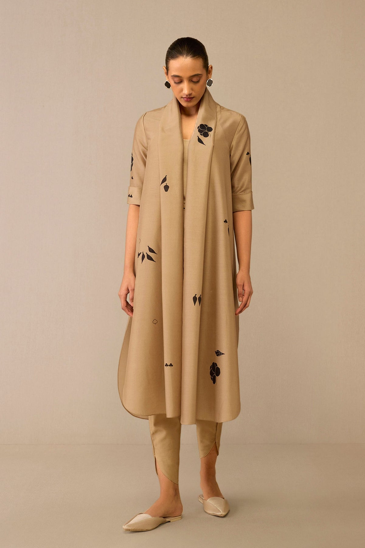 Beige Dilnar Jacket Set