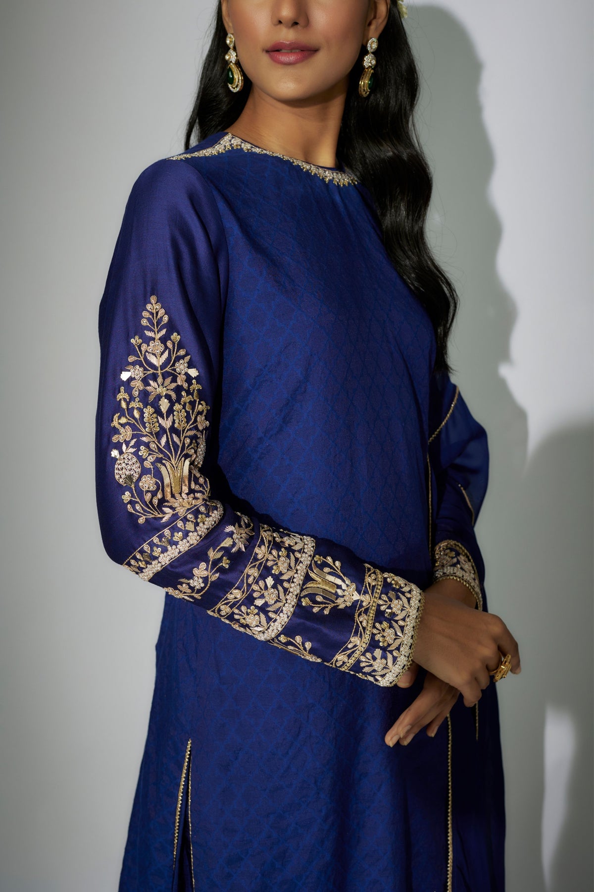 Blue Embroidered Kurta Set