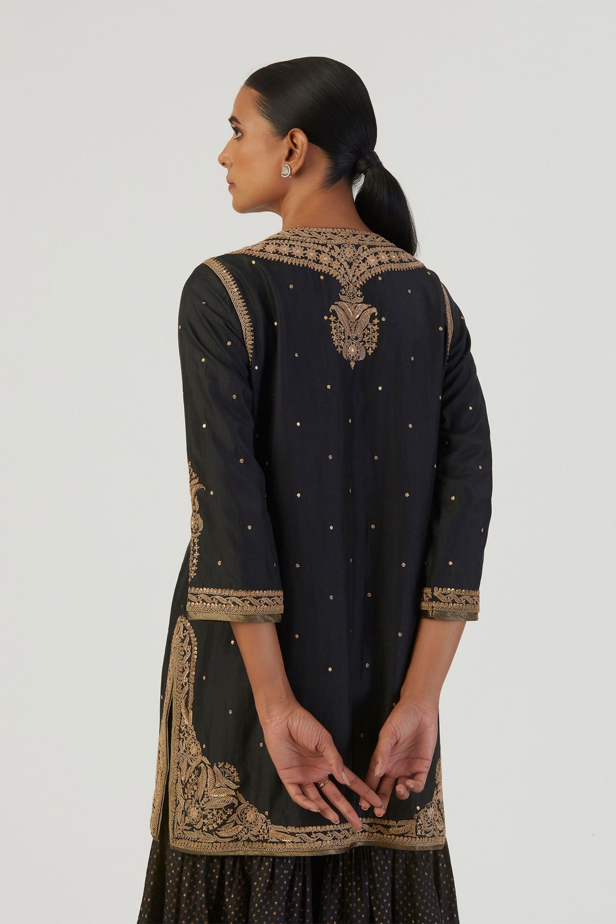 Sajal Black Kurta and Sharara