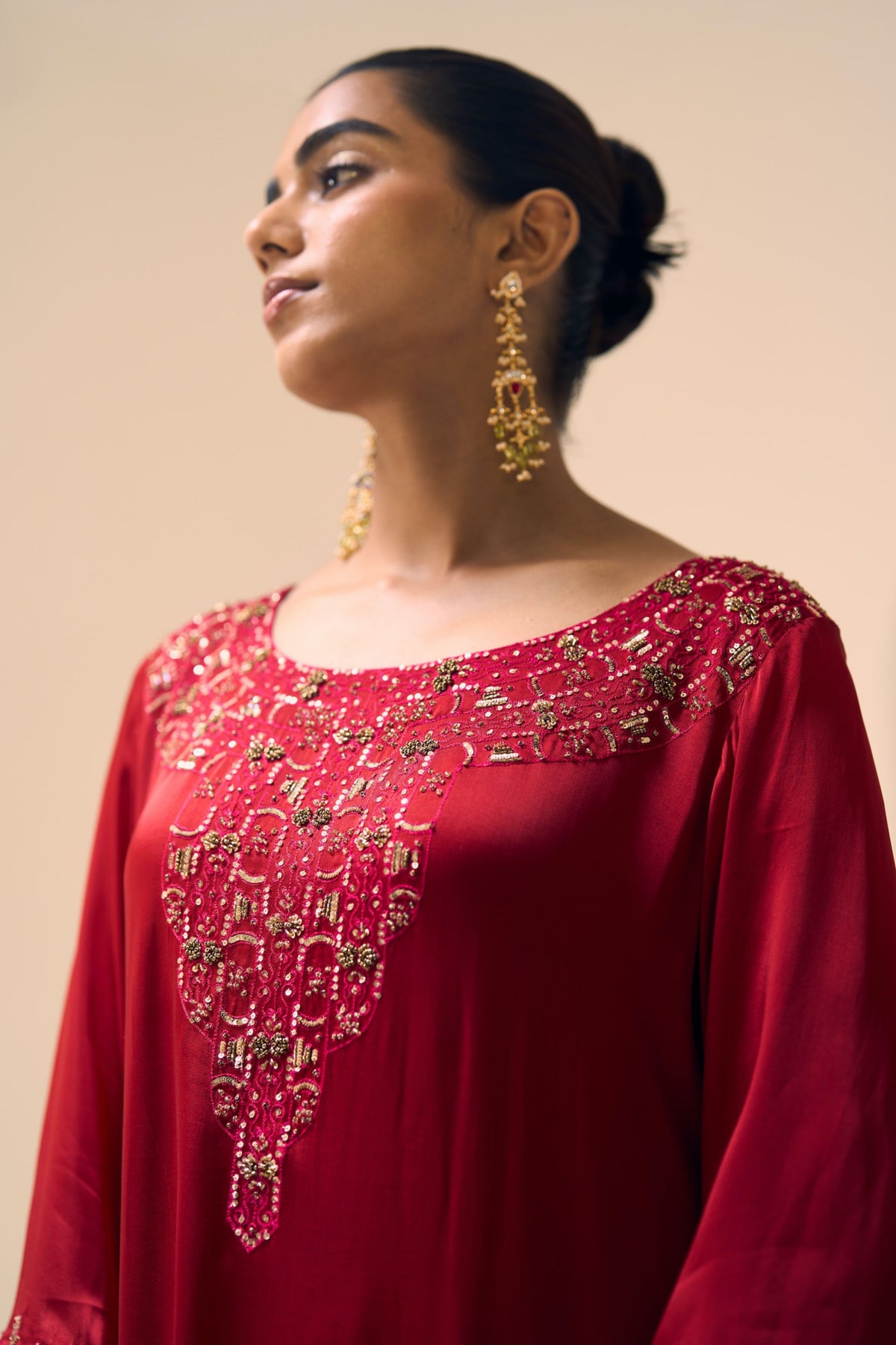 Red Isha Kurta Set