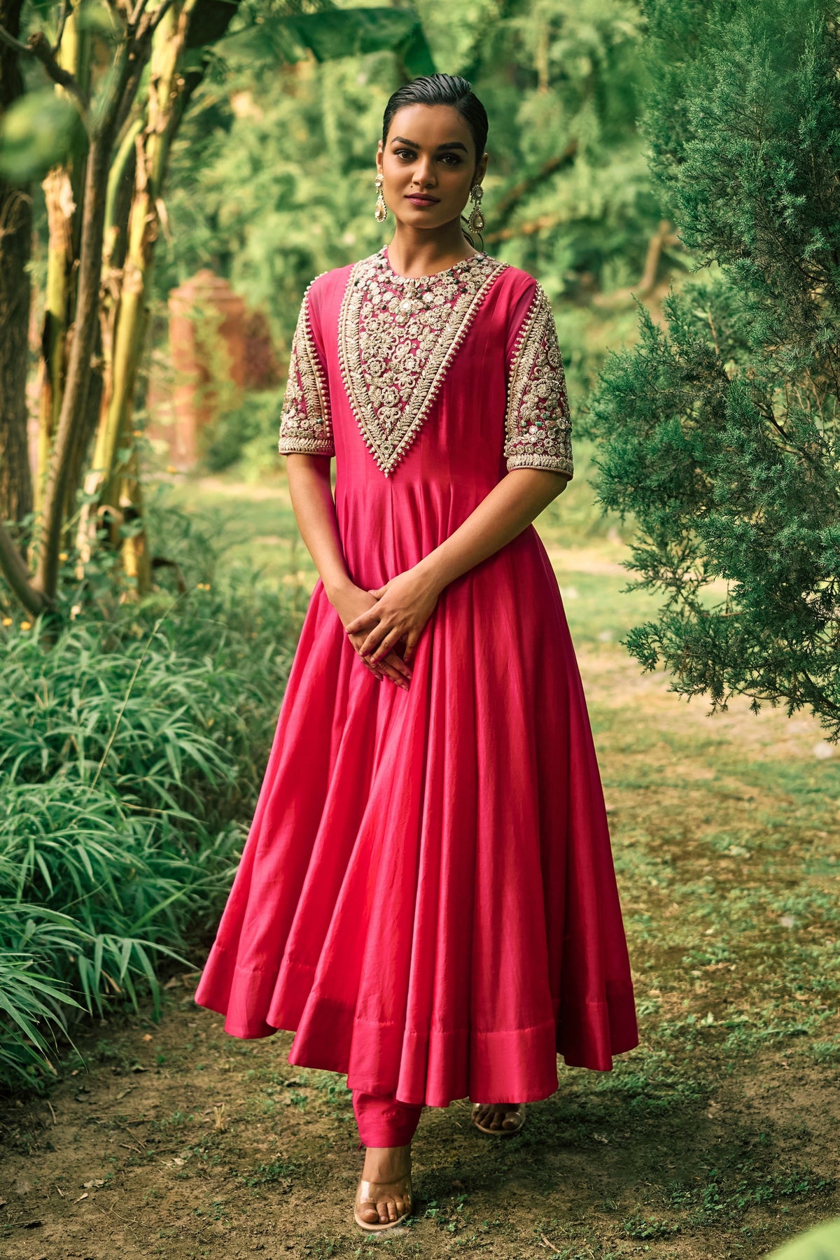 Farasha Pink Anarkali Set