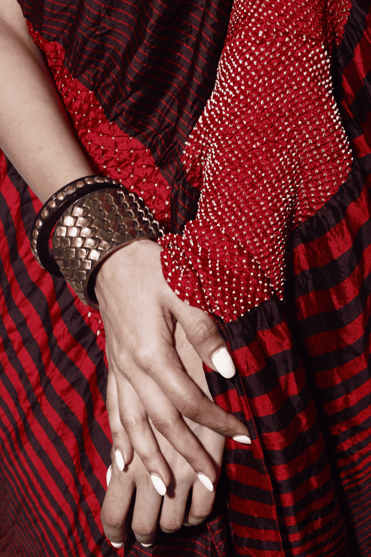 Red Black Stripe Cape Dress