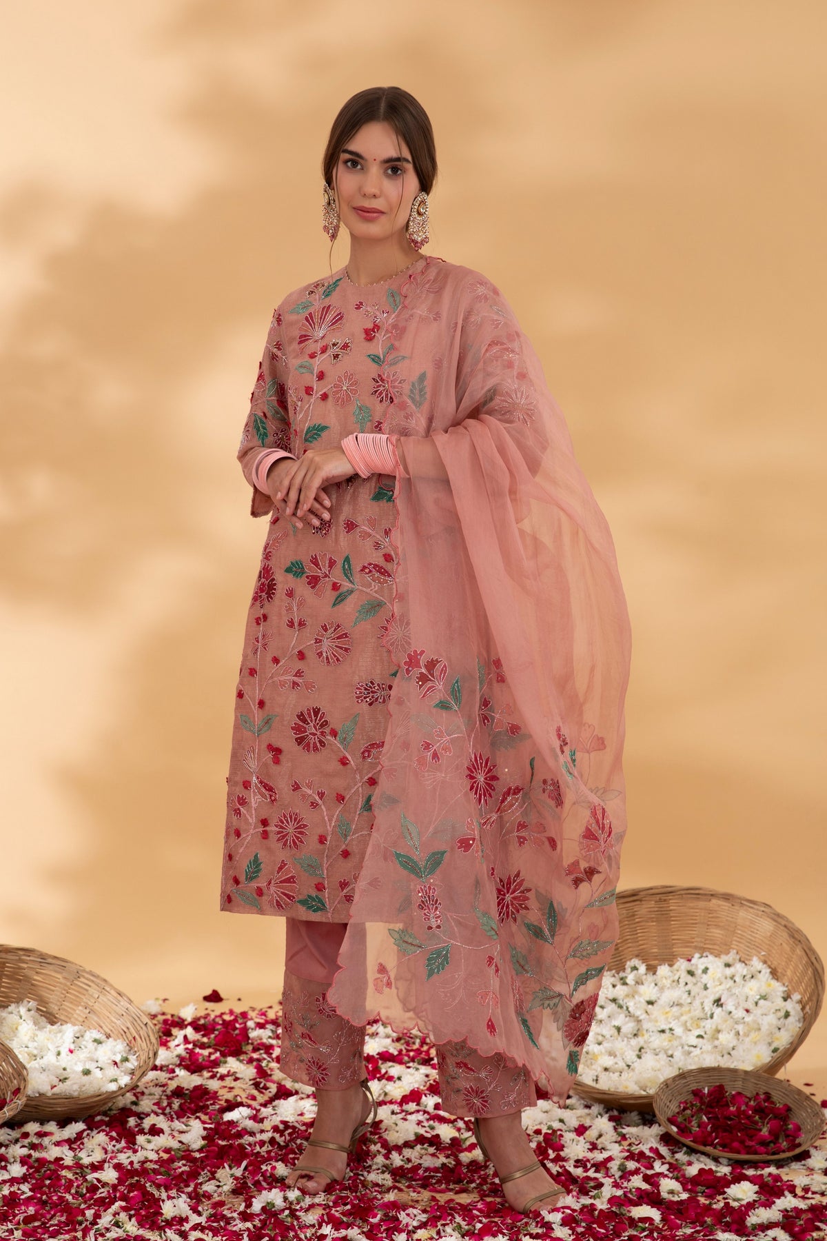 Kota Dusty Rose Straight Kurta Set