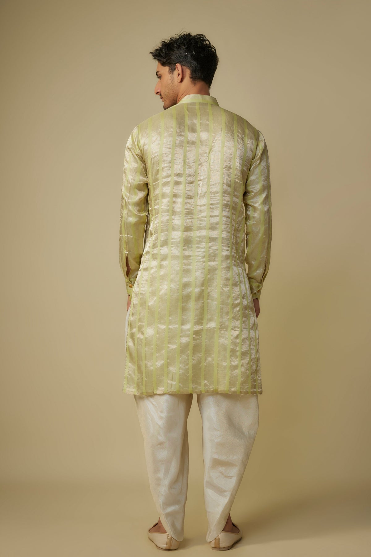 Yellow Embroidered Kurta With Dhoti