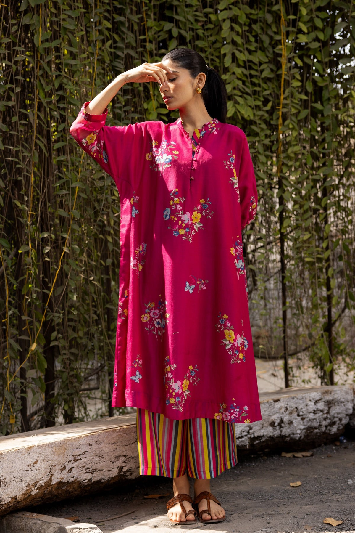 Juhi Kurta in Magenta