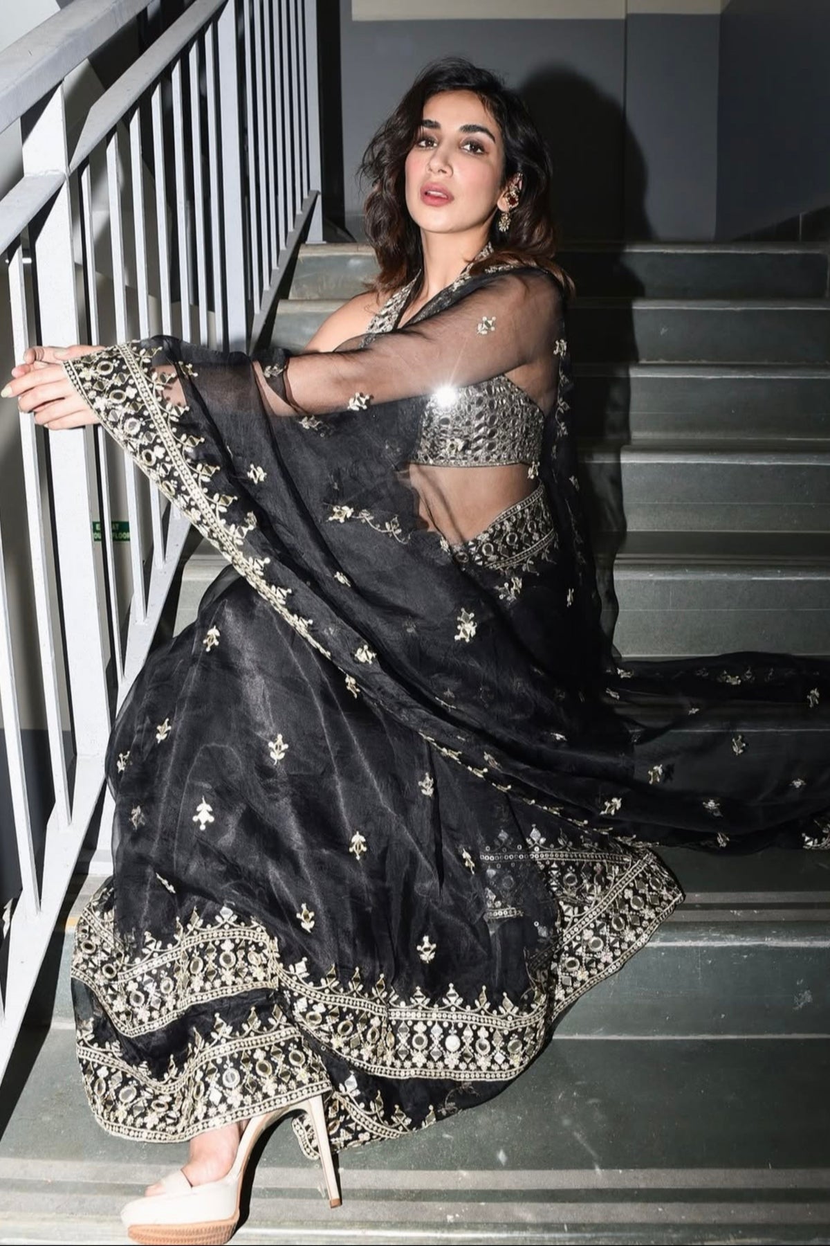 Black Abhinaya Saree Set