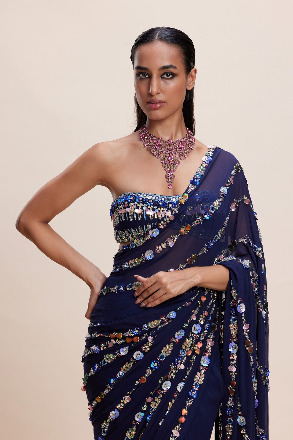 Midnight Embellished Saree