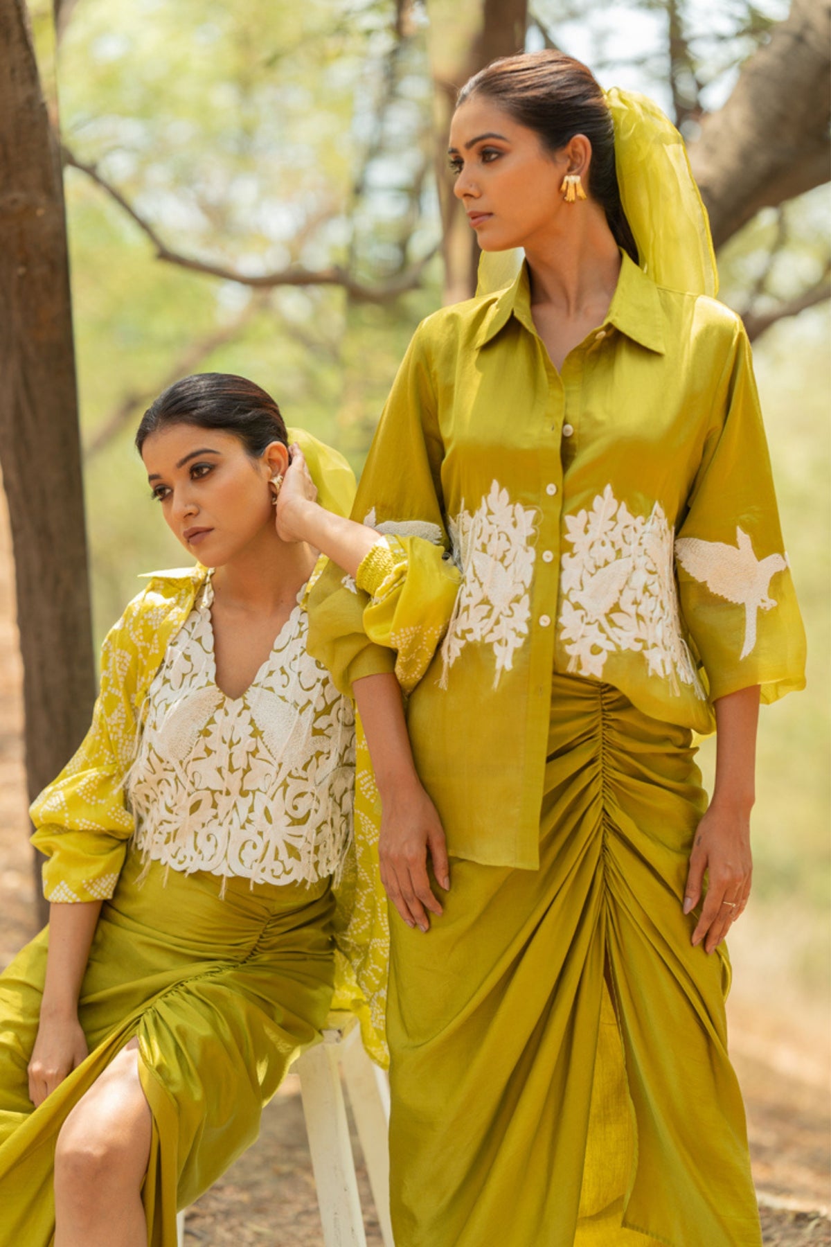 Lime Green Embroidered Shirt