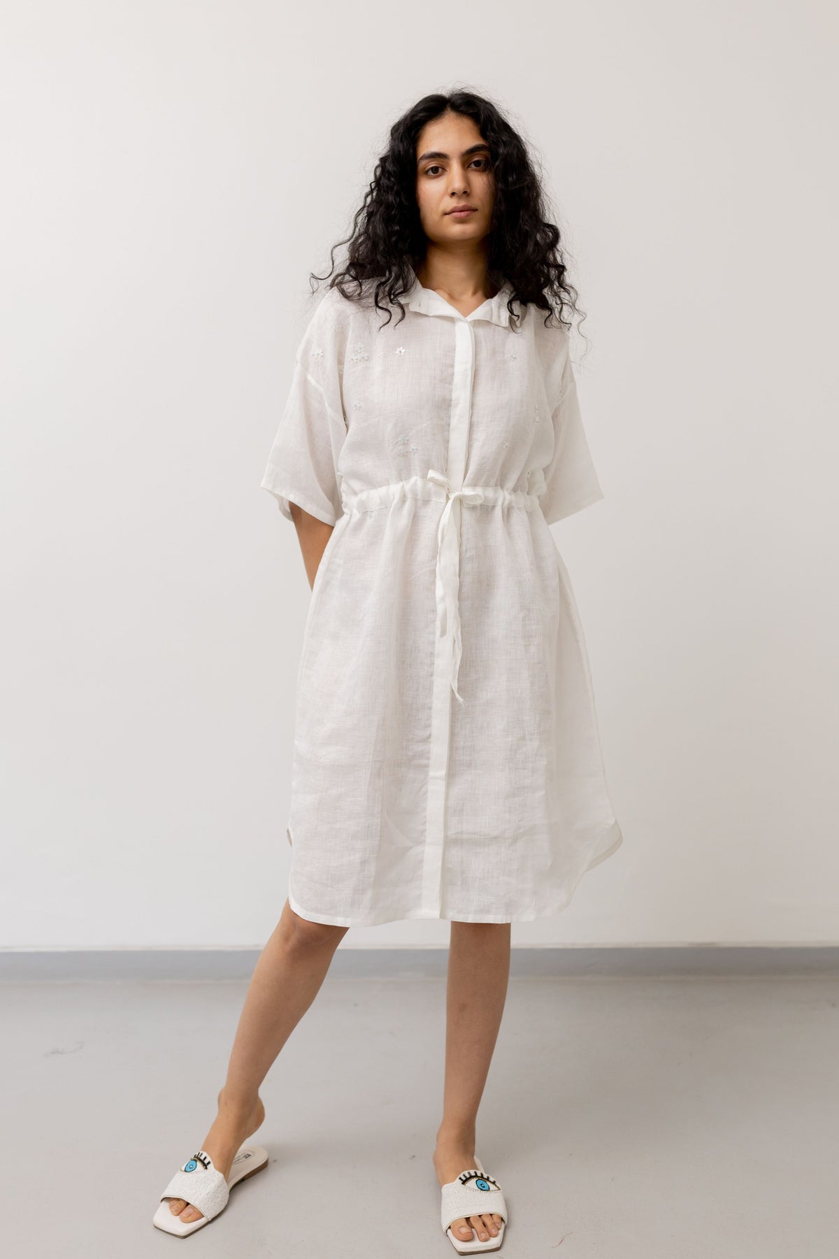 Pristine White Shirt Dress