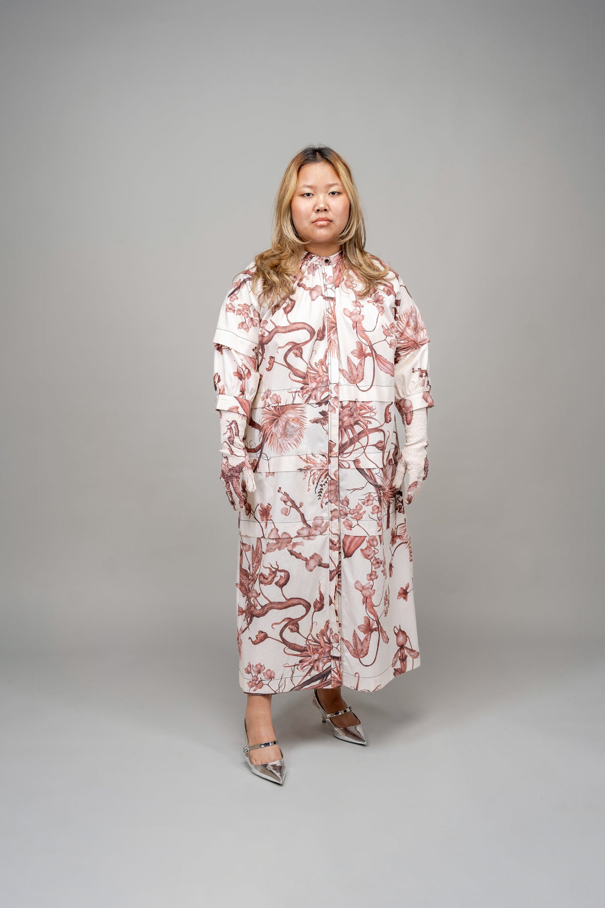 Garden Print Tourist Dress in Apricot