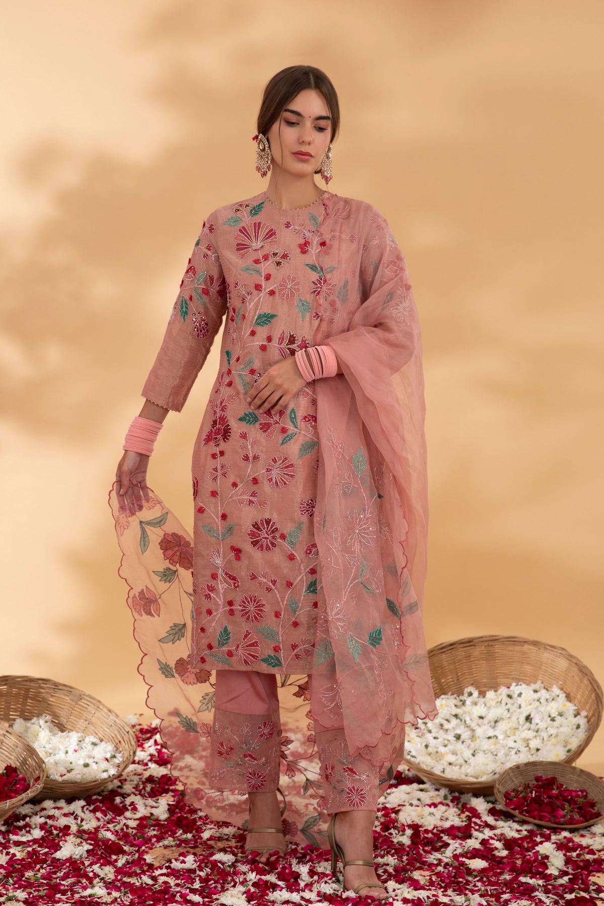 Kota Dusty Rose Straight Kurta Set