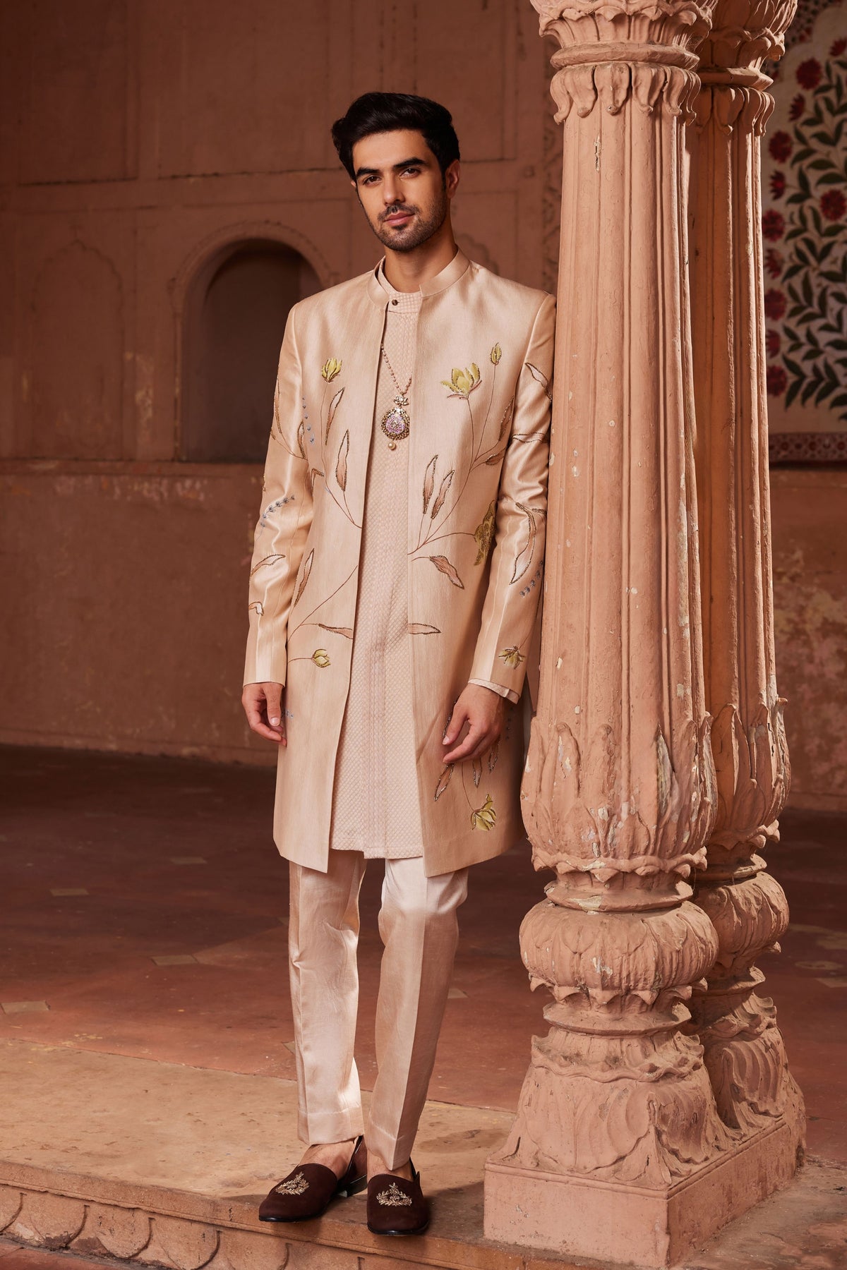 Bageecha Silk Sherwani Set