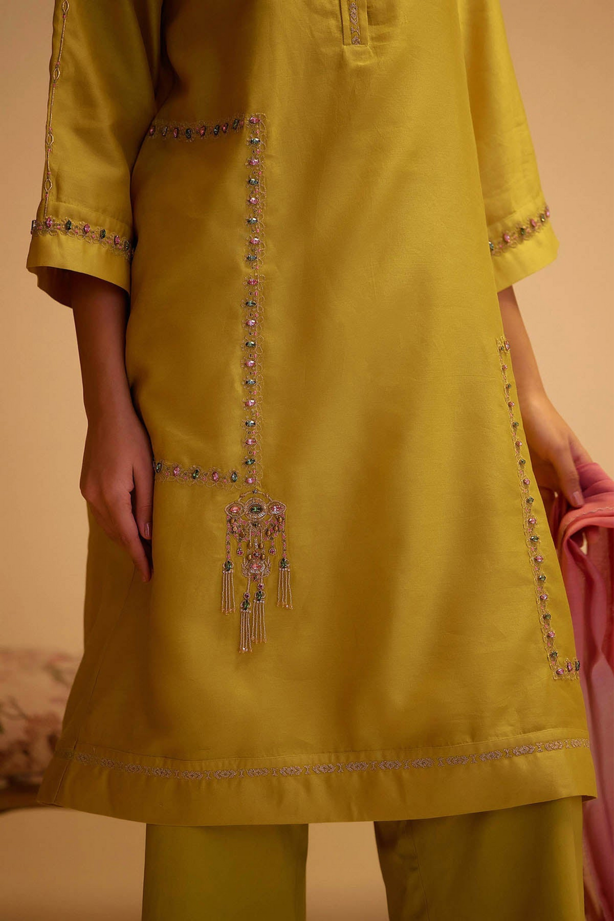 Tahira Mustard Kurta Set