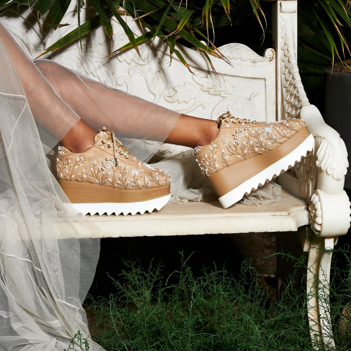 Dandelion Wedding Wedge Sneakers