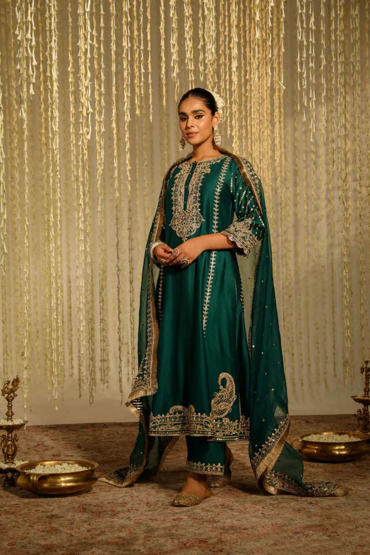 Sabirah Green Palazzo Set