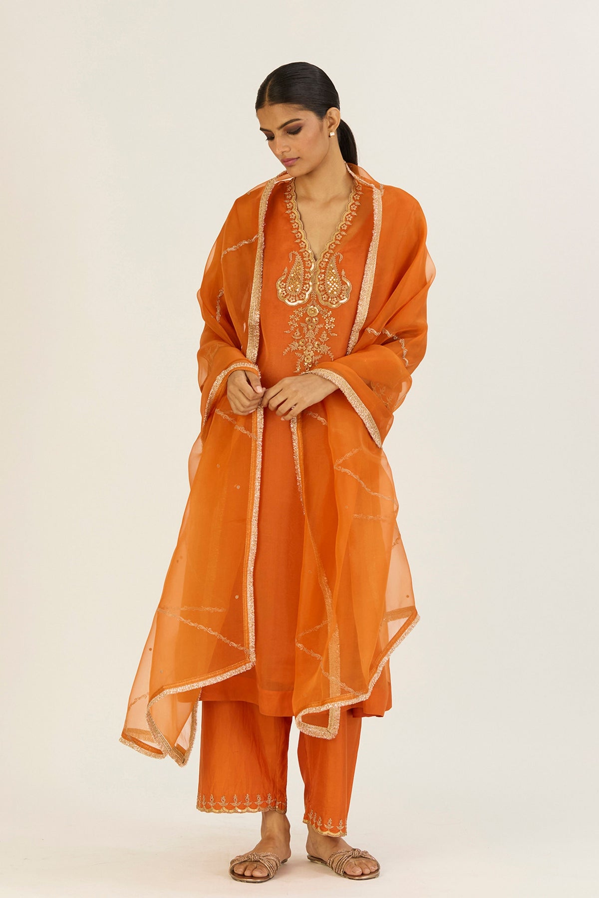 Mayar Orange Dupatta