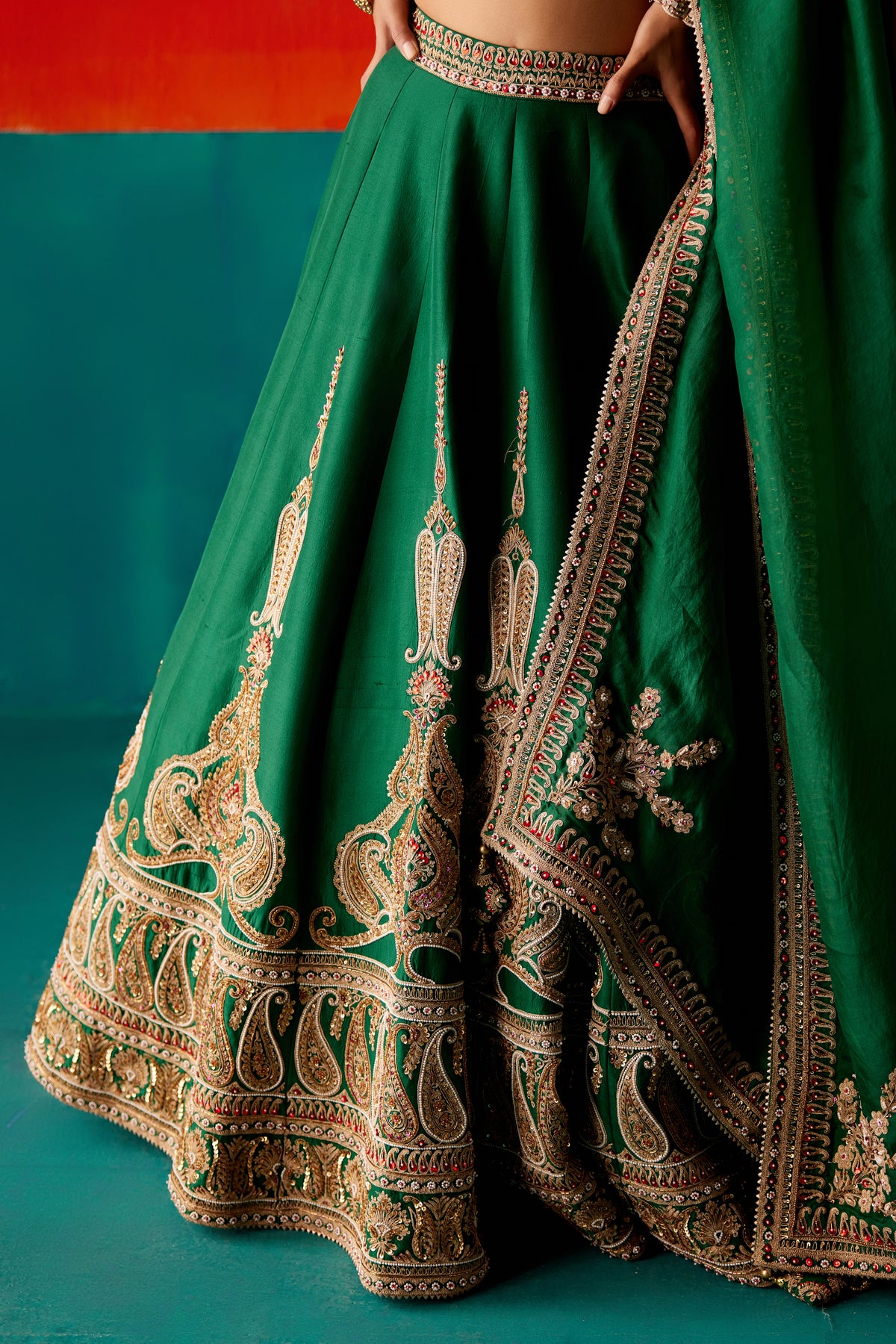 Dark Green Lehenga Set