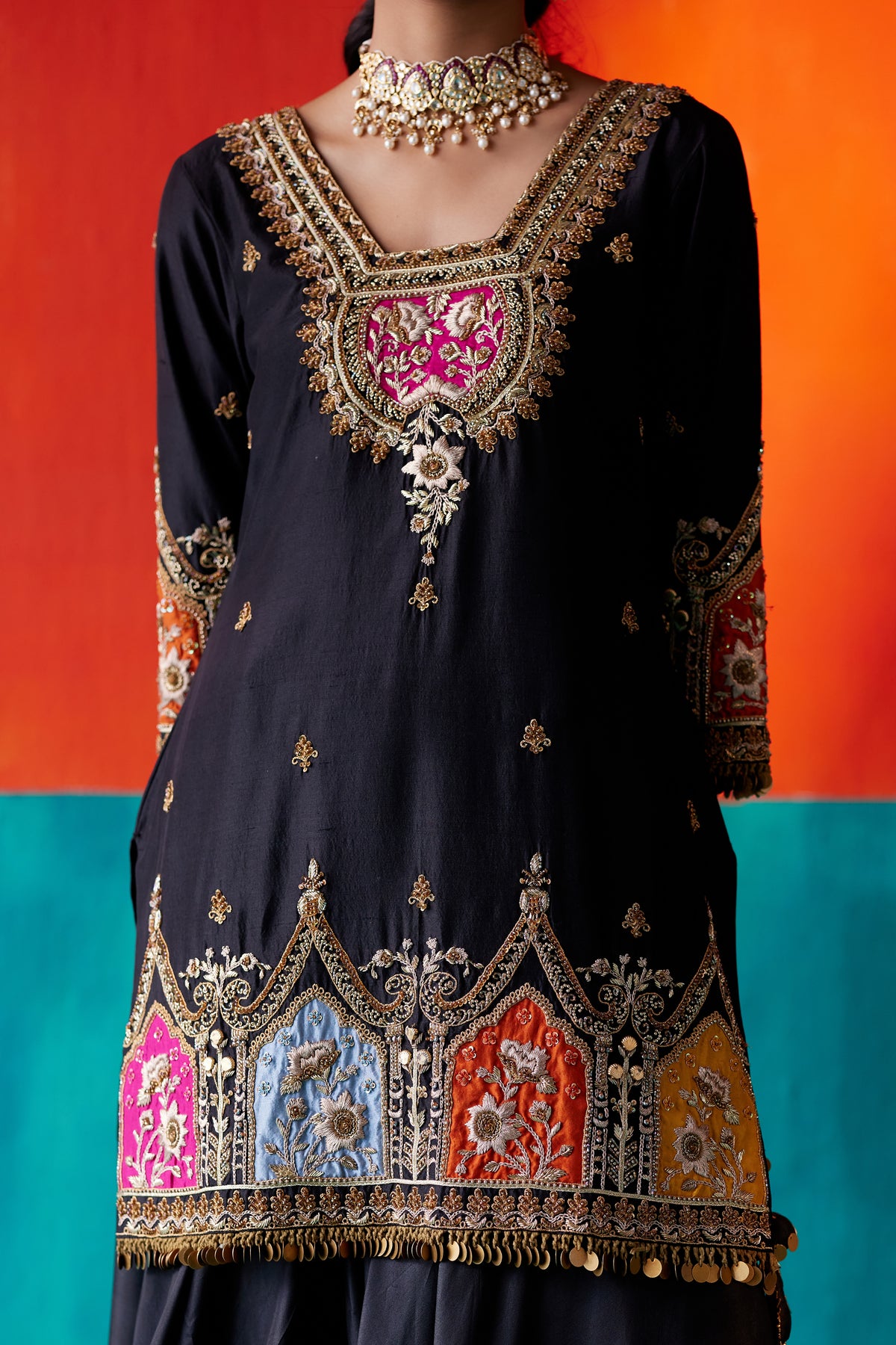 Black Sharara Set