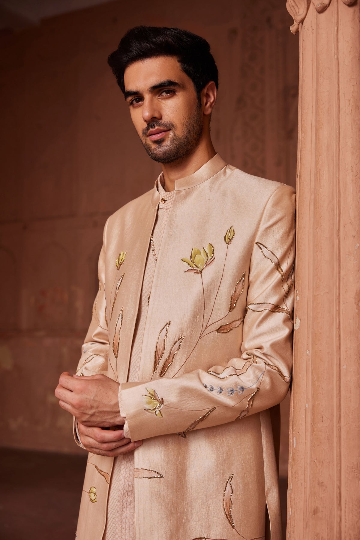 Bageecha Silk Sherwani Set