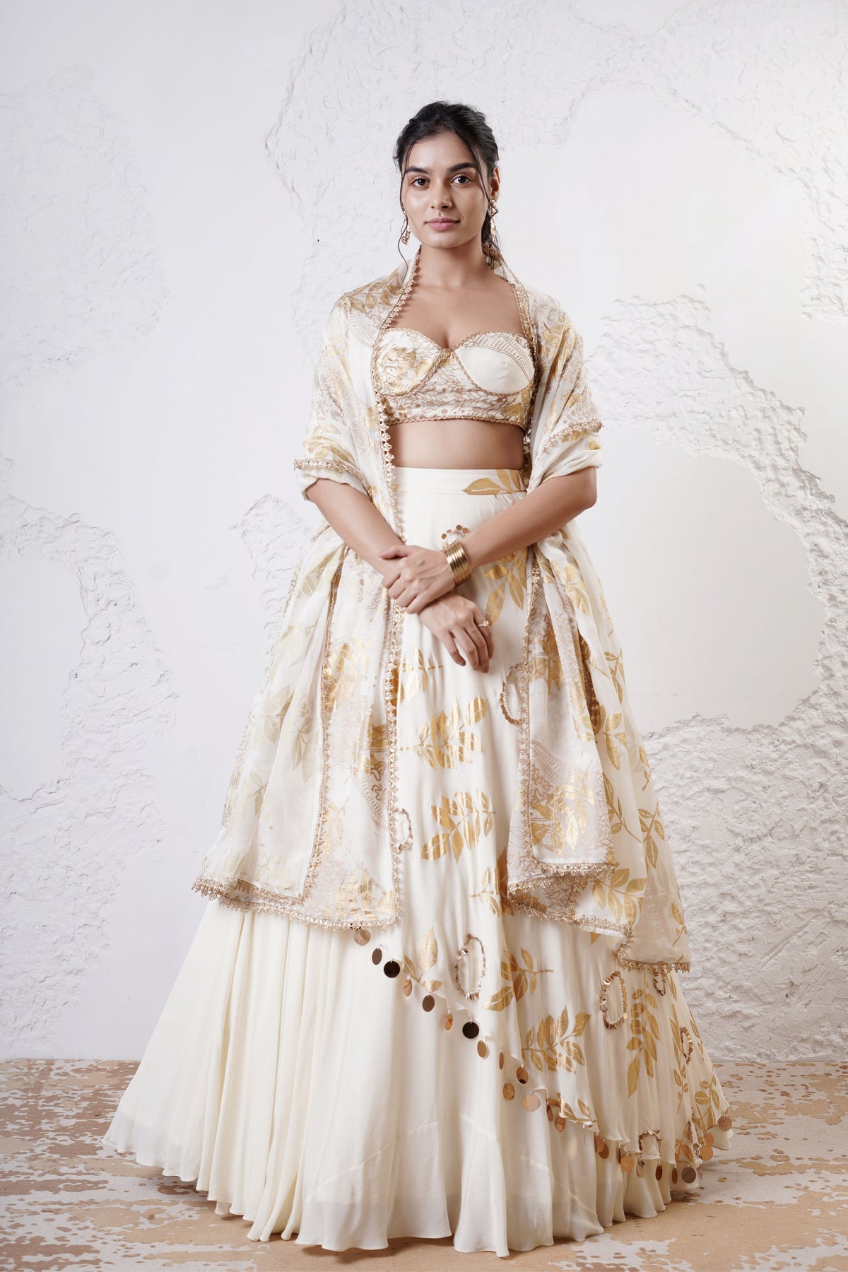 Ivory Leaf Lehenga Set