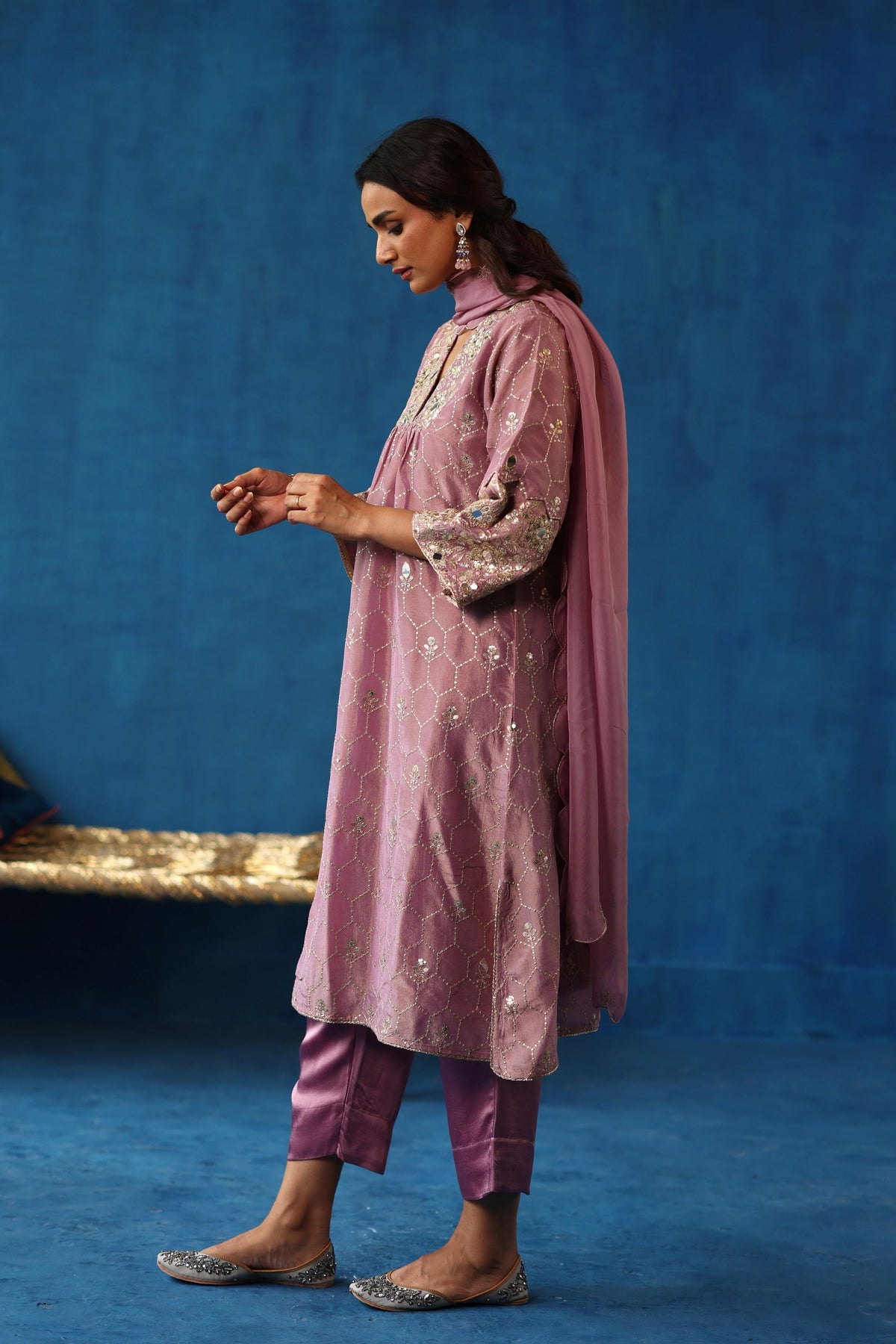 Plum Kaanji Kurta Set