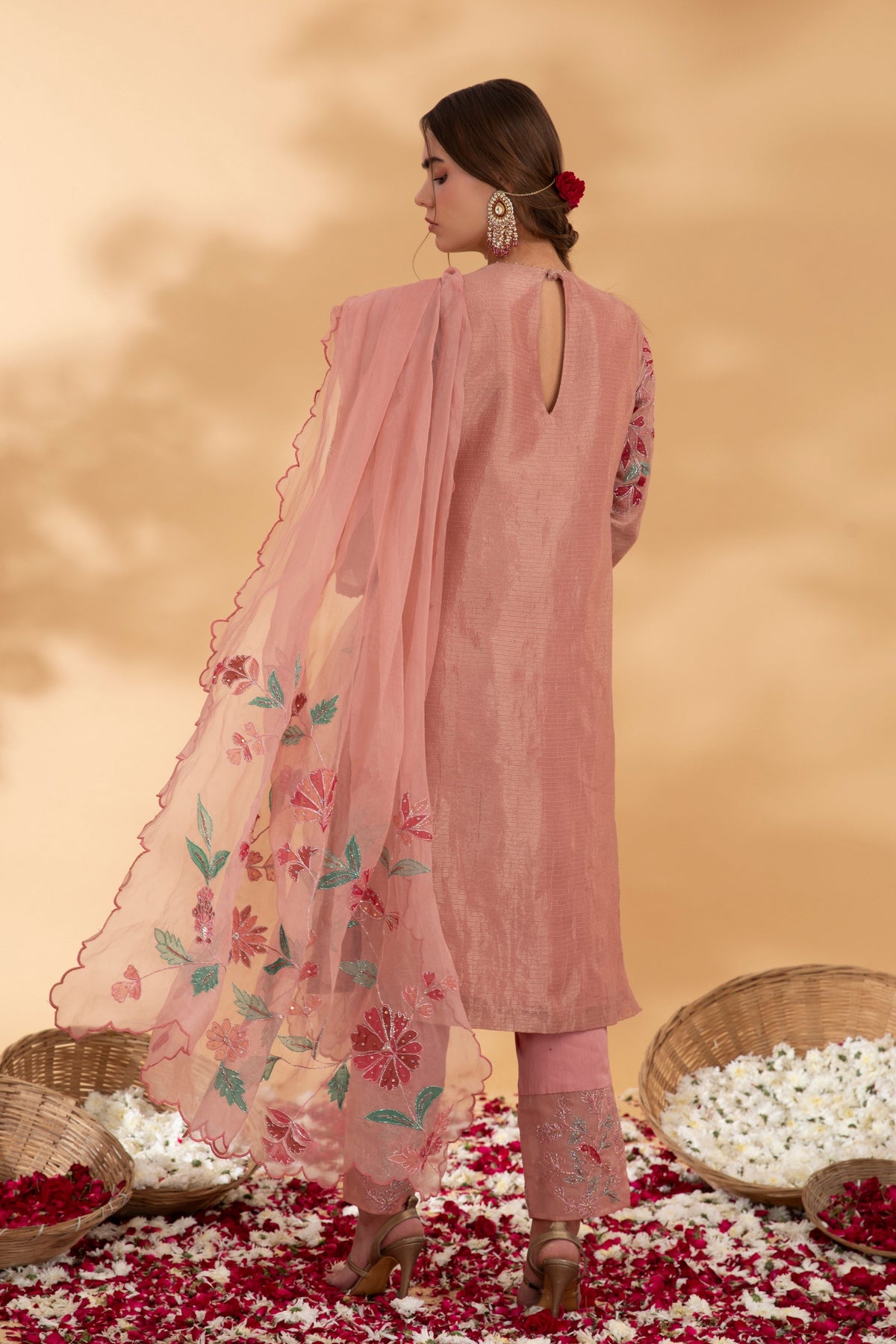 Kota Dusty Rose Straight Kurta Set