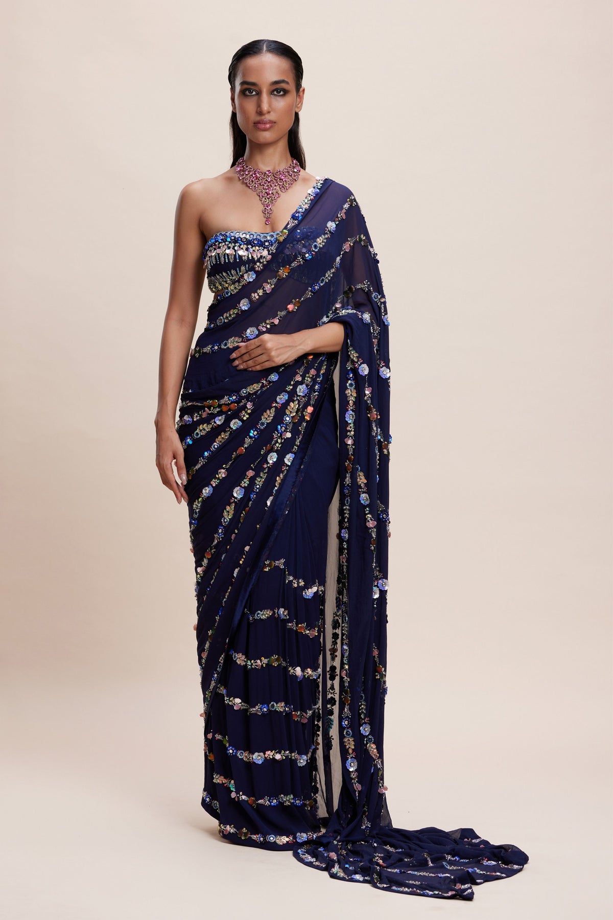 Midnight Embellished Saree