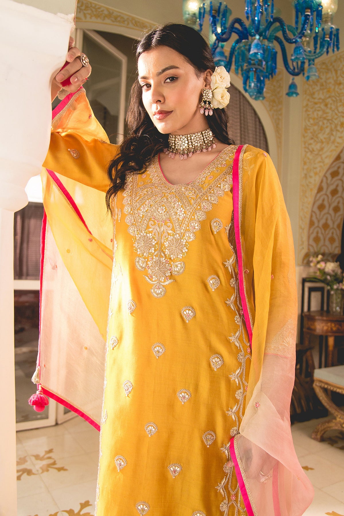 Mustard Kurta Set