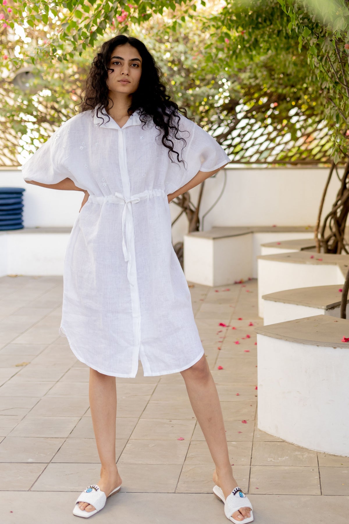 Pristine White Shirt Dress