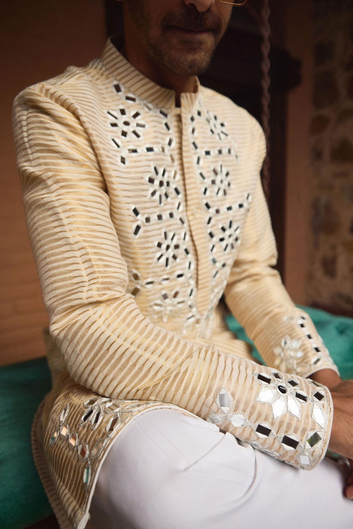 Juna Mahal Gold Kurta Set