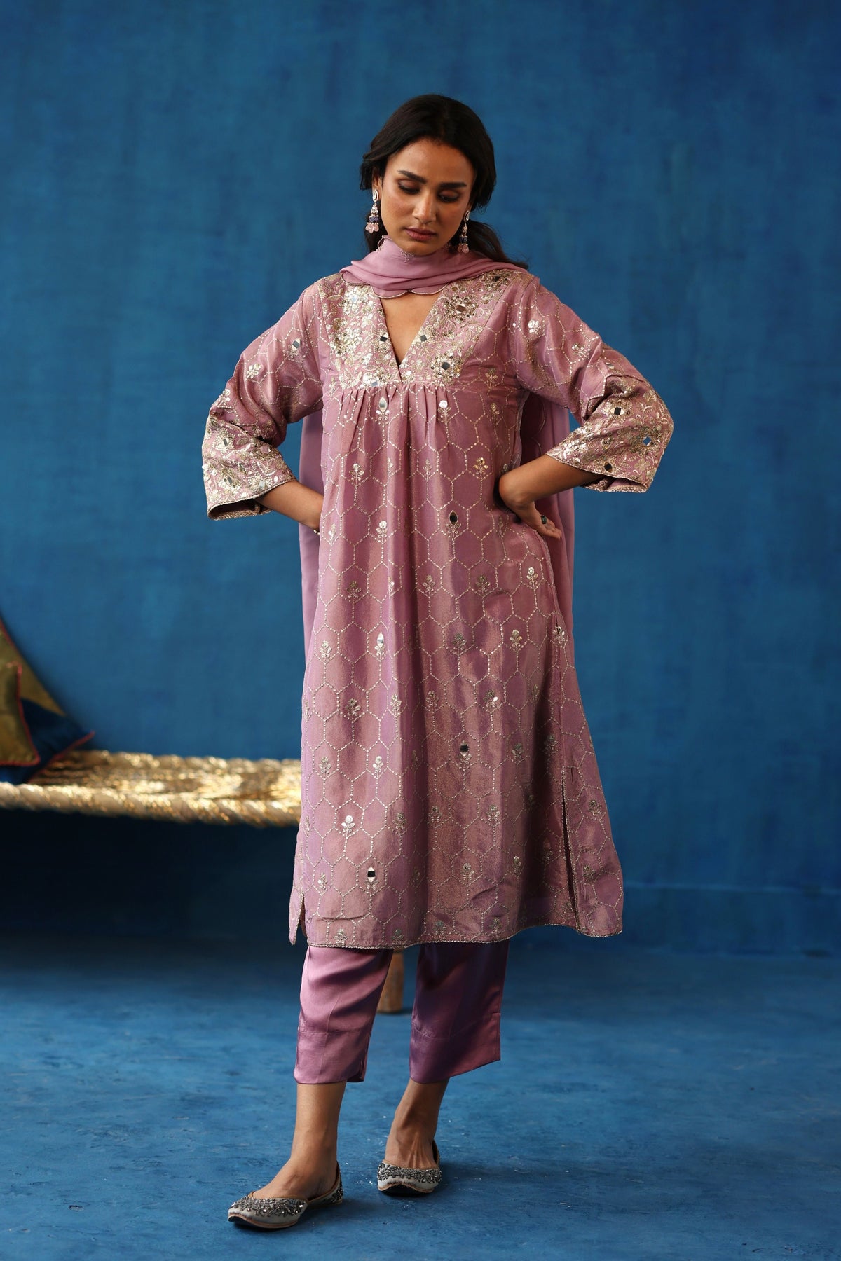 Plum Kaanji Kurta Set