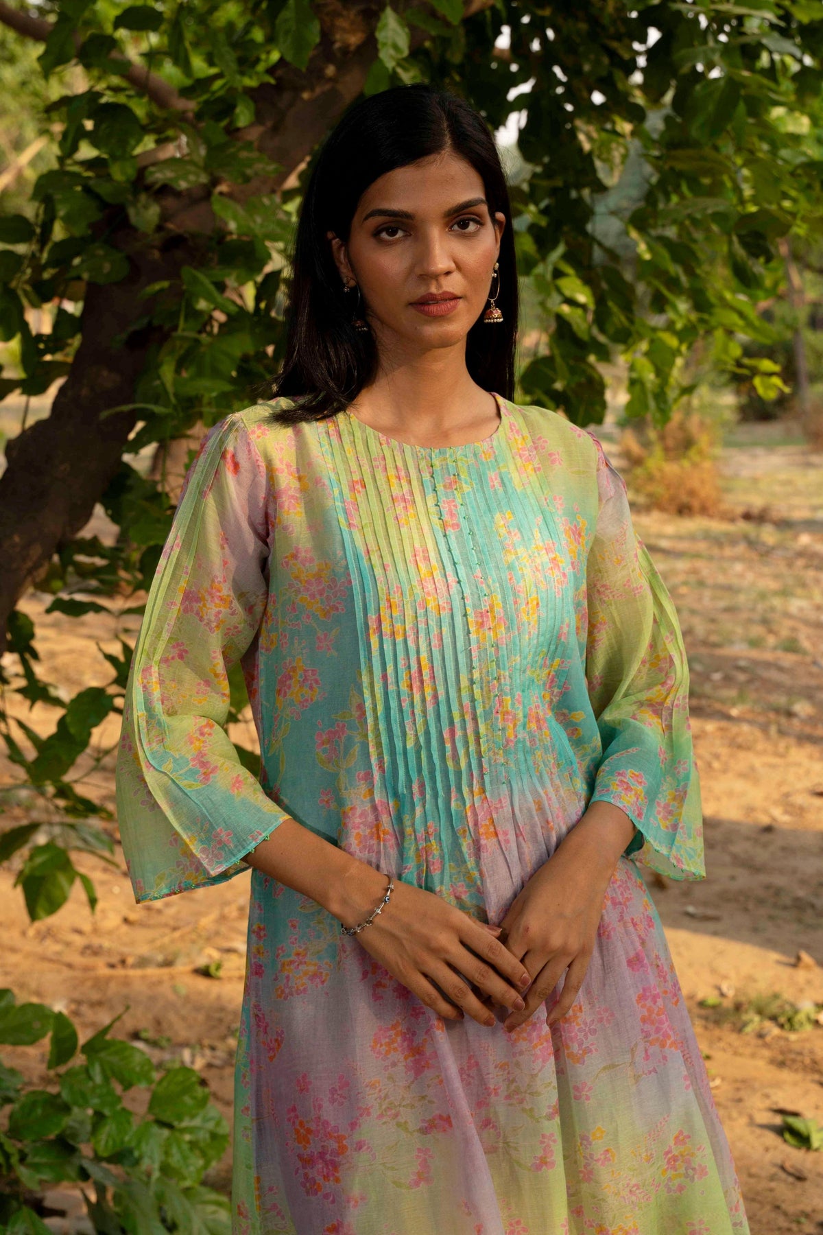 Muliti Color Kurta Set With Floral Prints