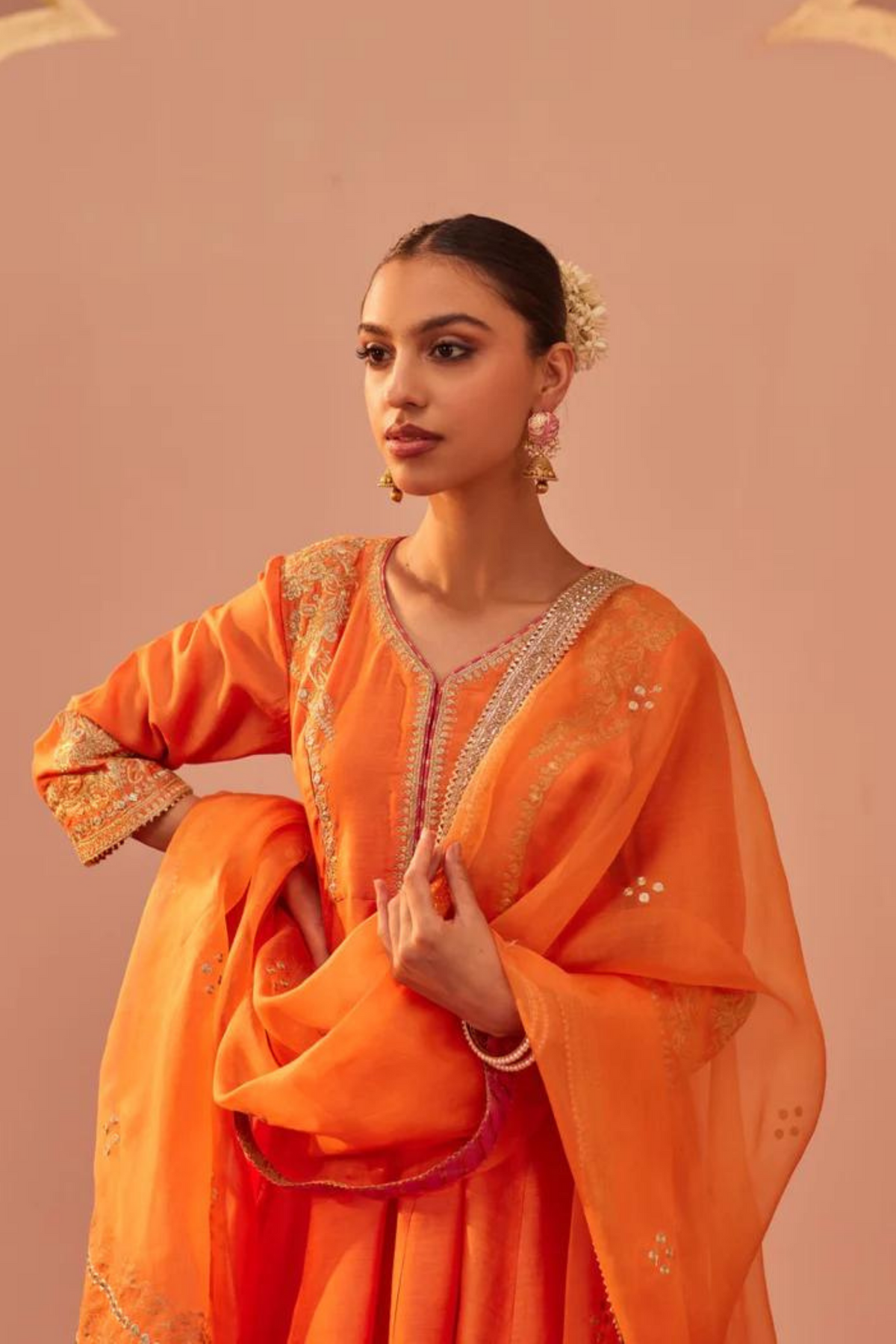 Fatima Orange Sharara Set