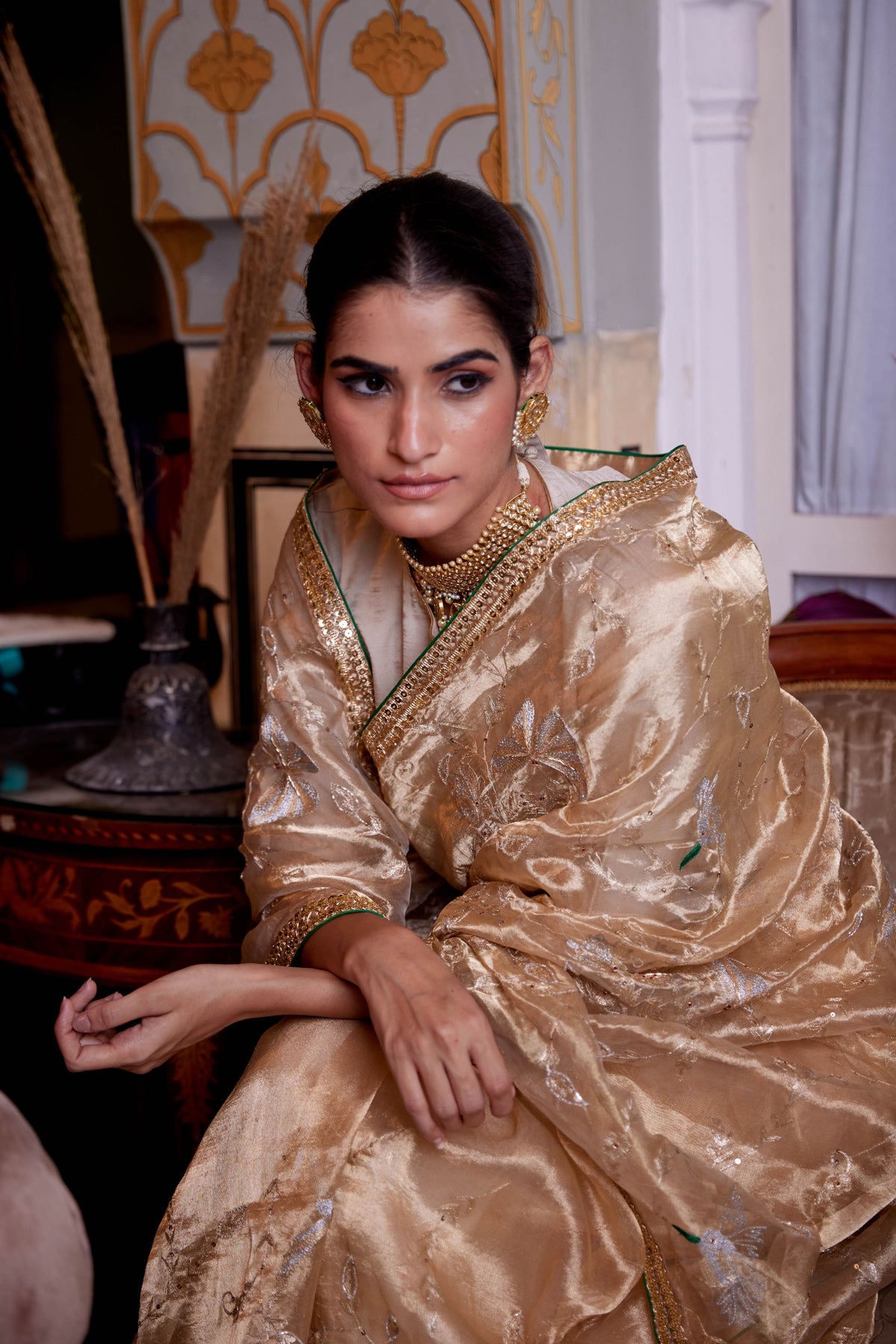 Kaaga Koyal Golden Saree