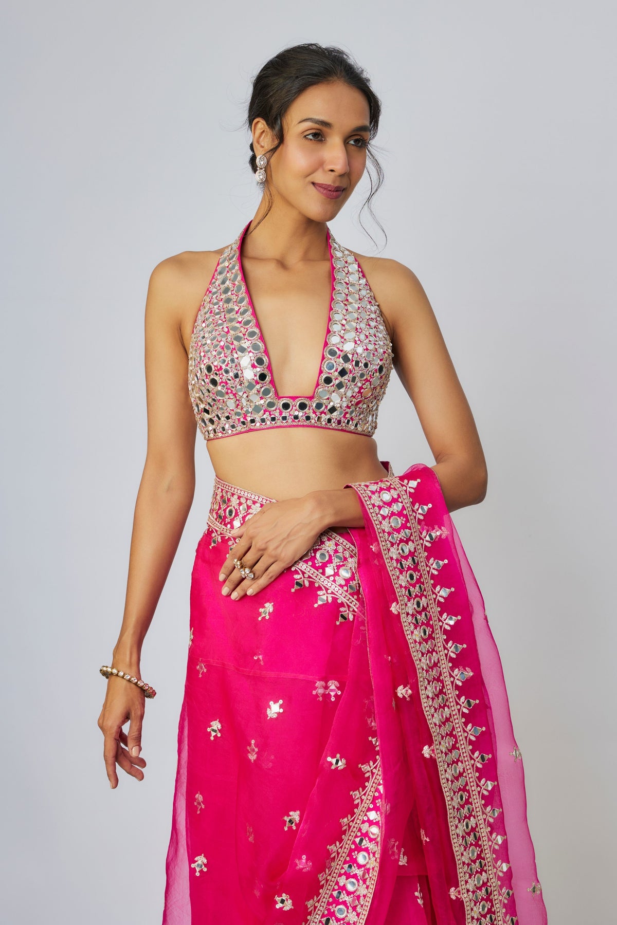 Pink Abhinaya Saree Set