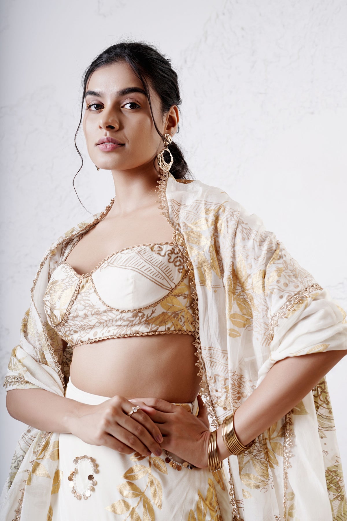 Ivory Leaf Lehenga Set