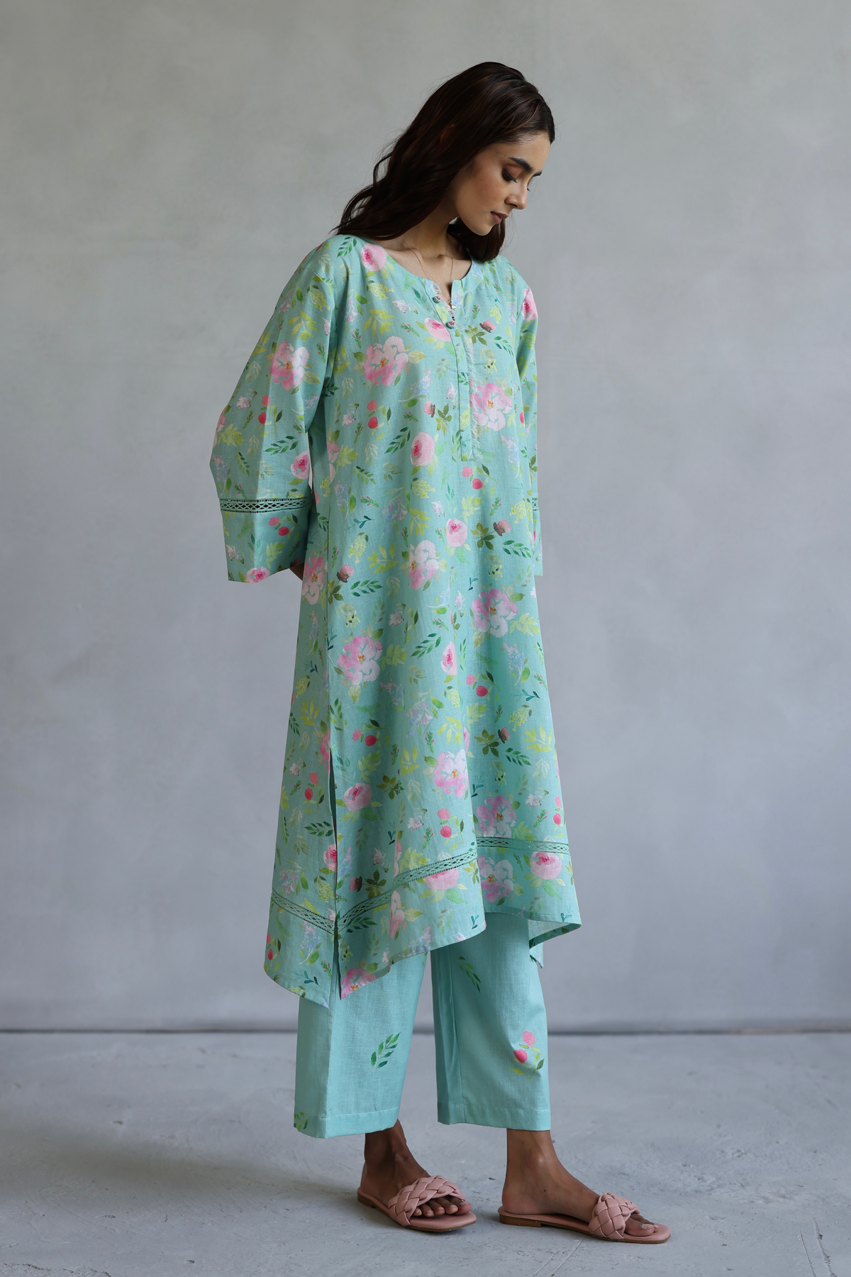 Aqua Hyacinth Tunic Set