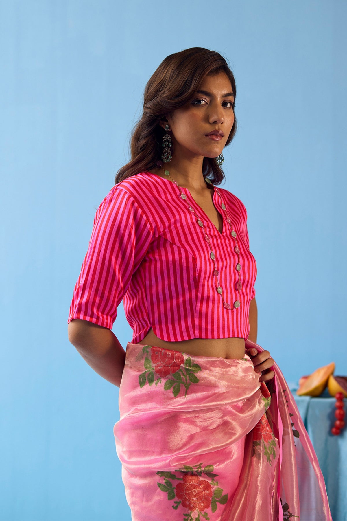 Cheerful Fuchsia Striped Blouse