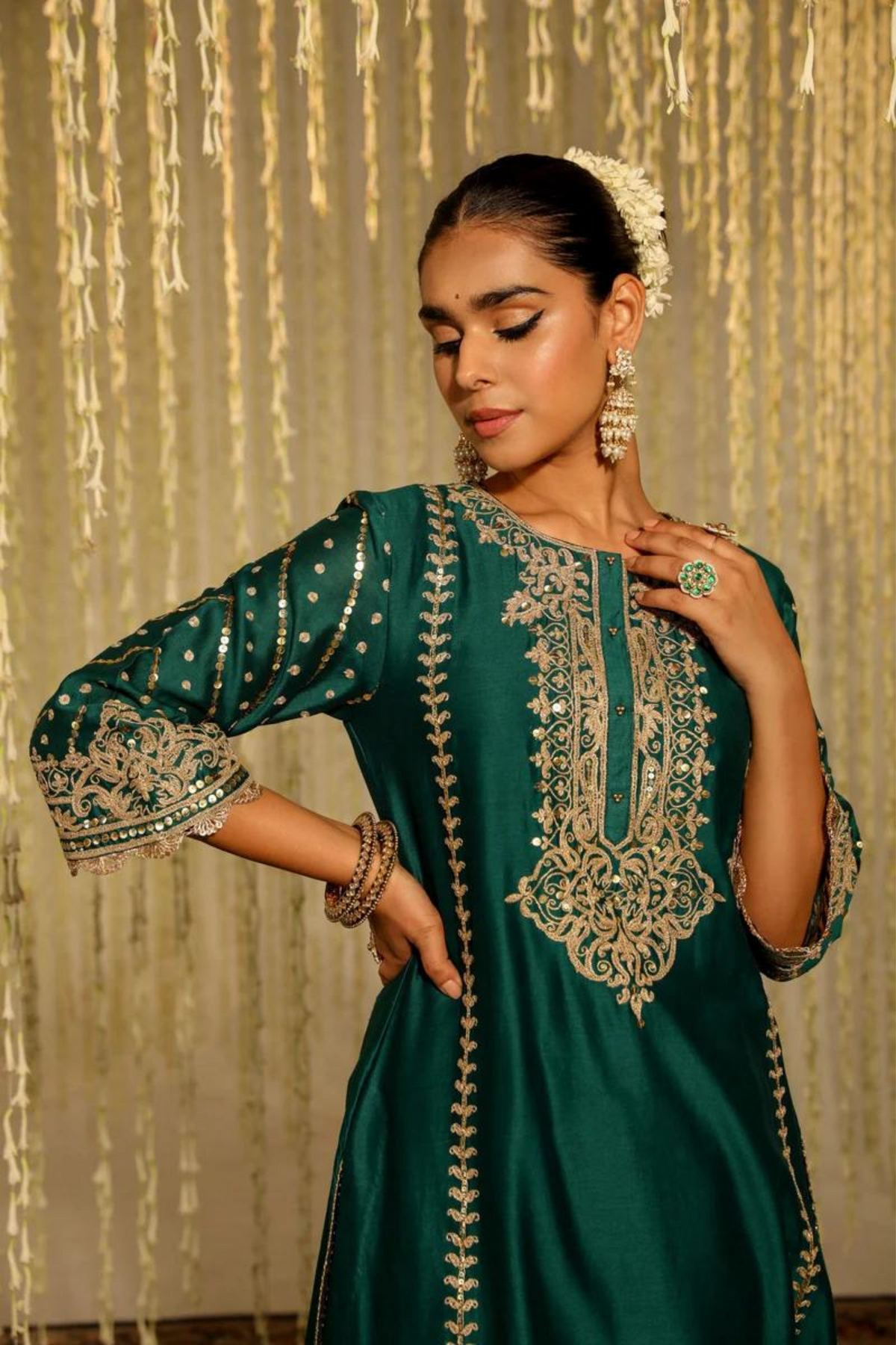 Sabirah Green Palazzo Set