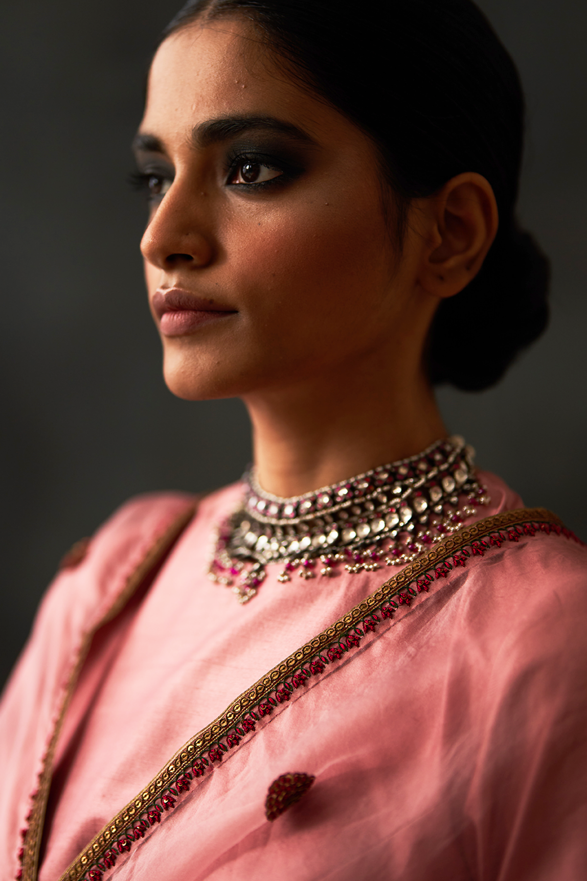 Rose Embroidered Saree