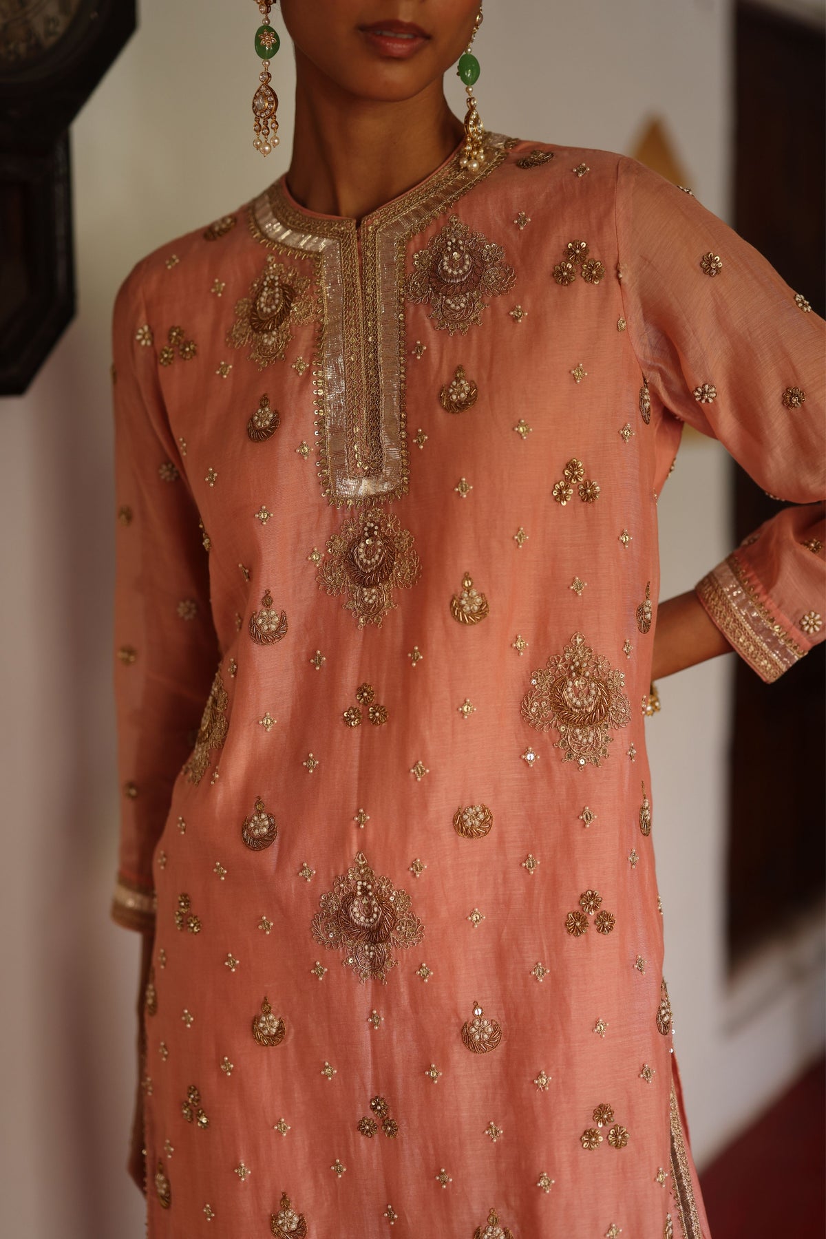 Halfmoon Pink Kurta Set