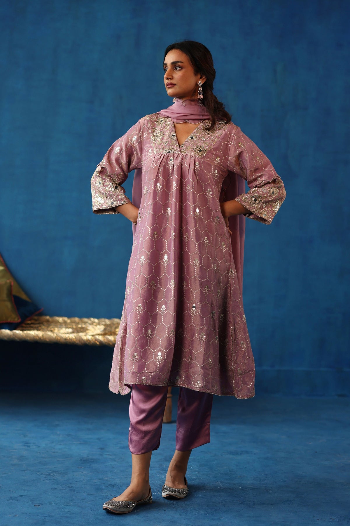 Plum Kaanji Kurta Set