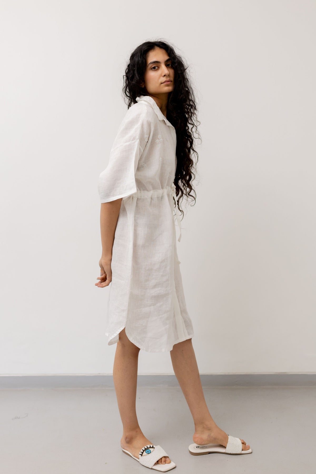 Pristine White Shirt Dress