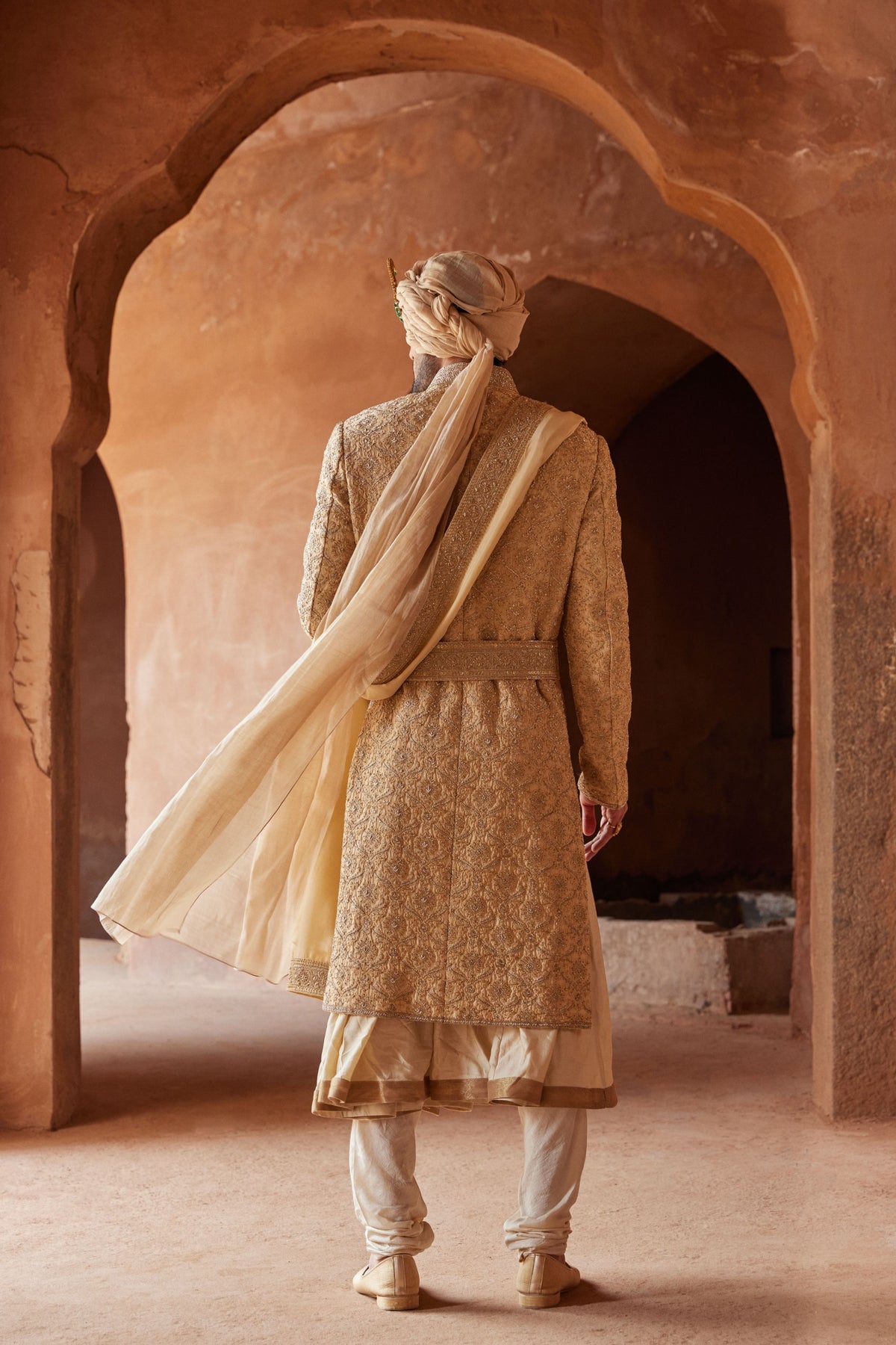 Gold Embroidered Sherwani Set