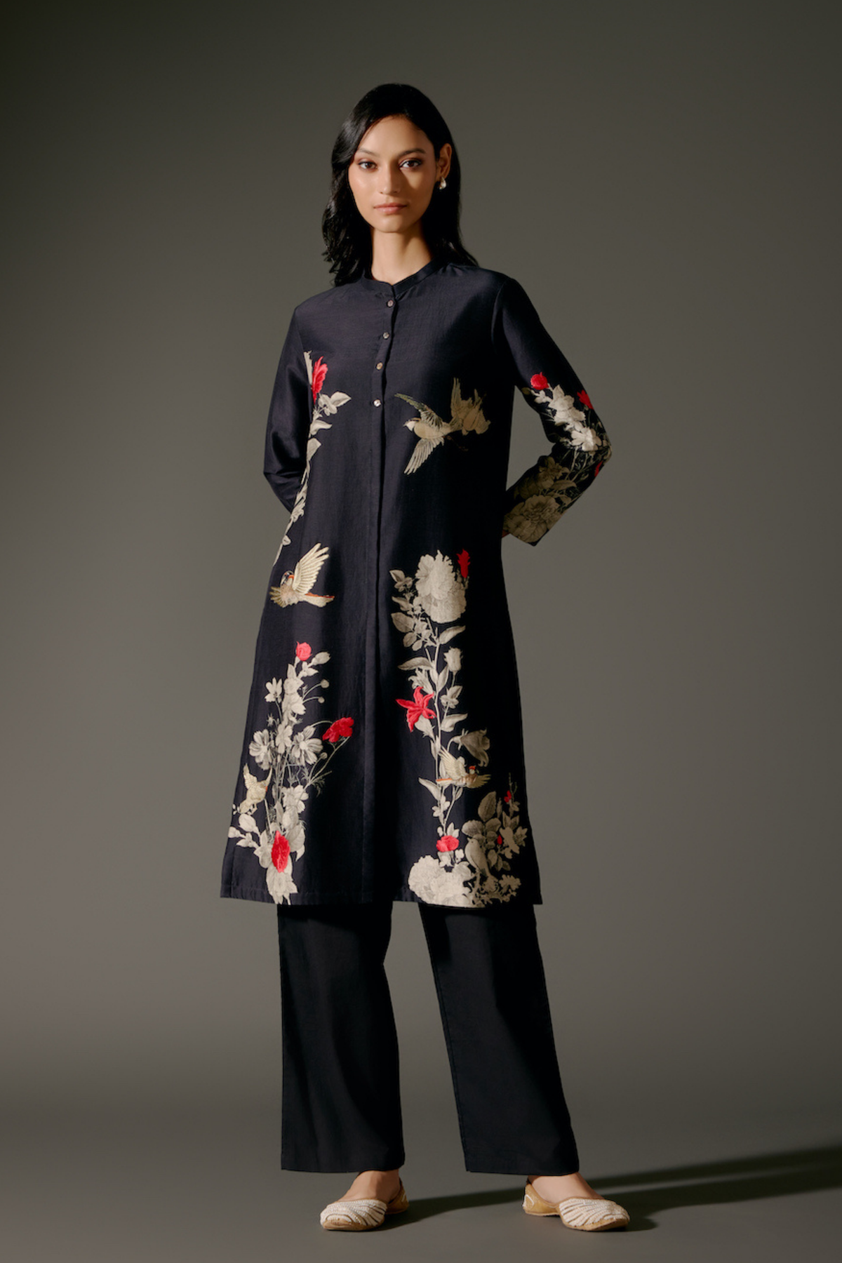 Abstract Print Black Tunic Set