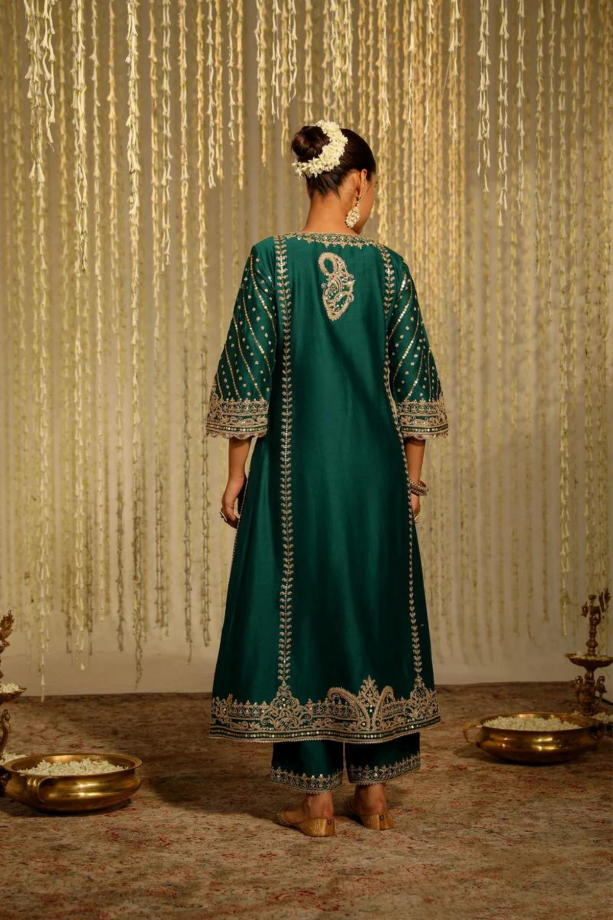 Sabirah Green Palazzo Set