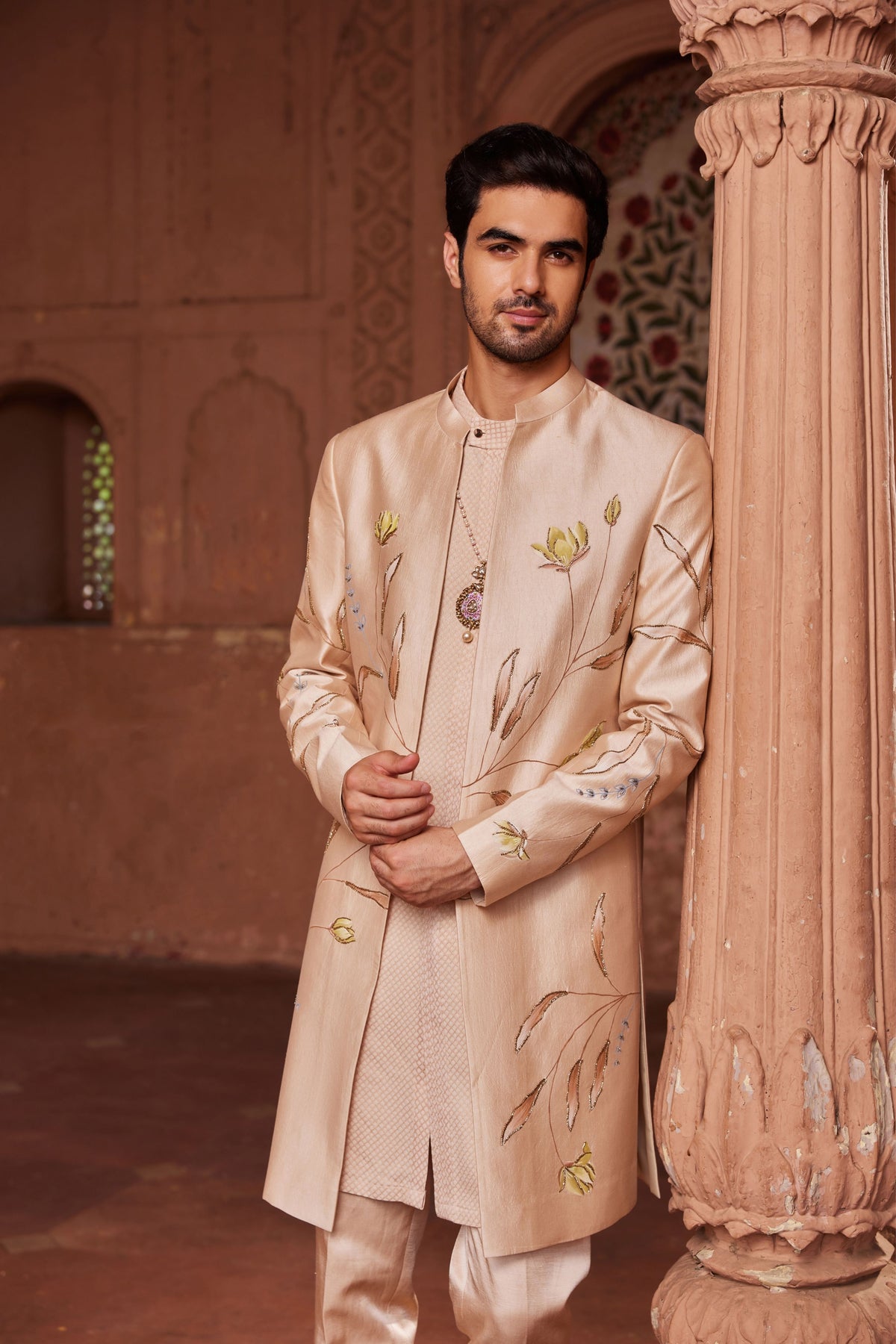 Bageecha Silk Sherwani Set