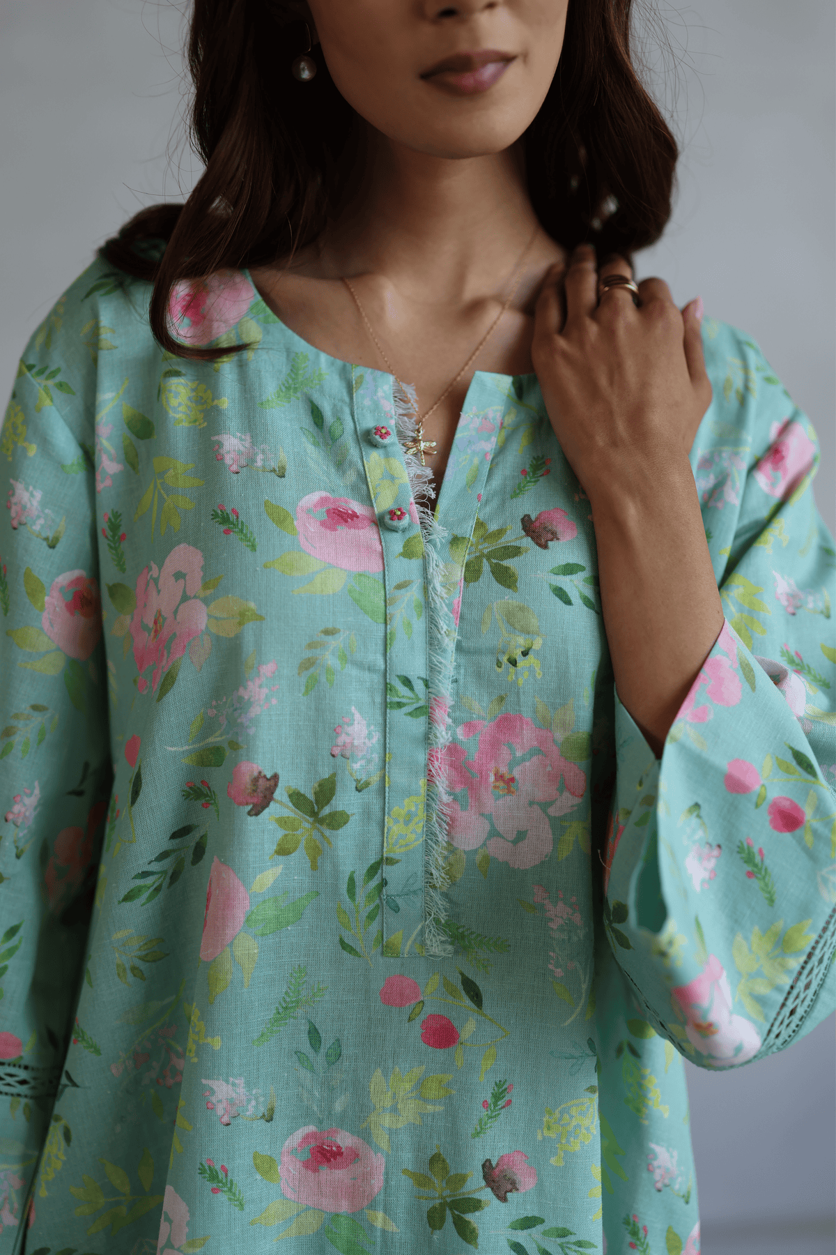 Aqua Hyacinth Tunic Set